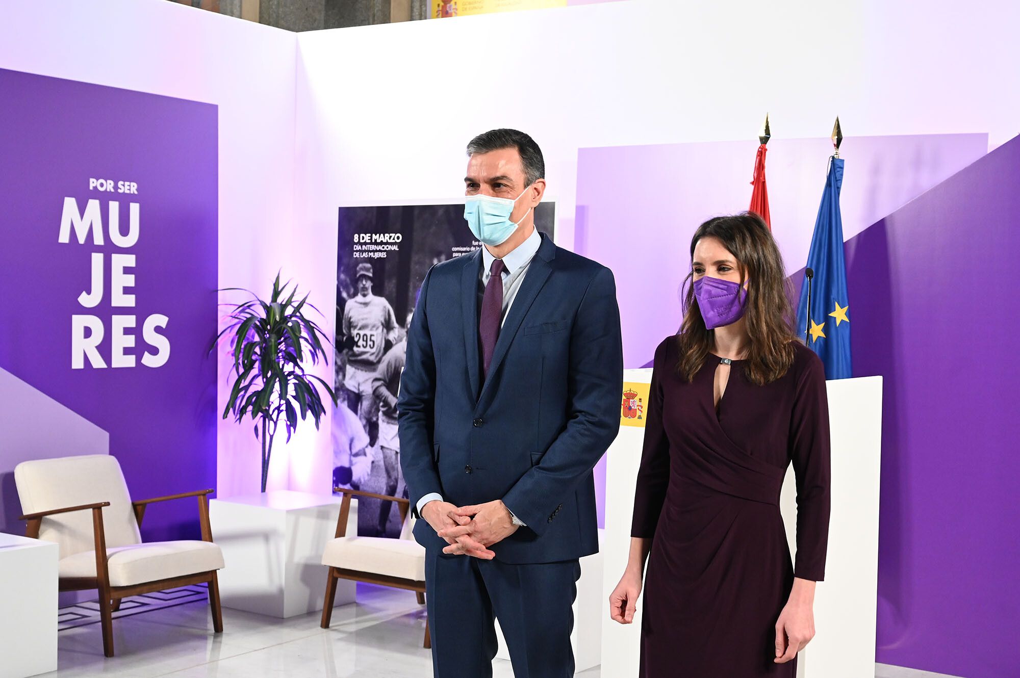 El presidente del Gobierno, Pedro Sánchez, y la ministra de Igualdad, Irene Montero.