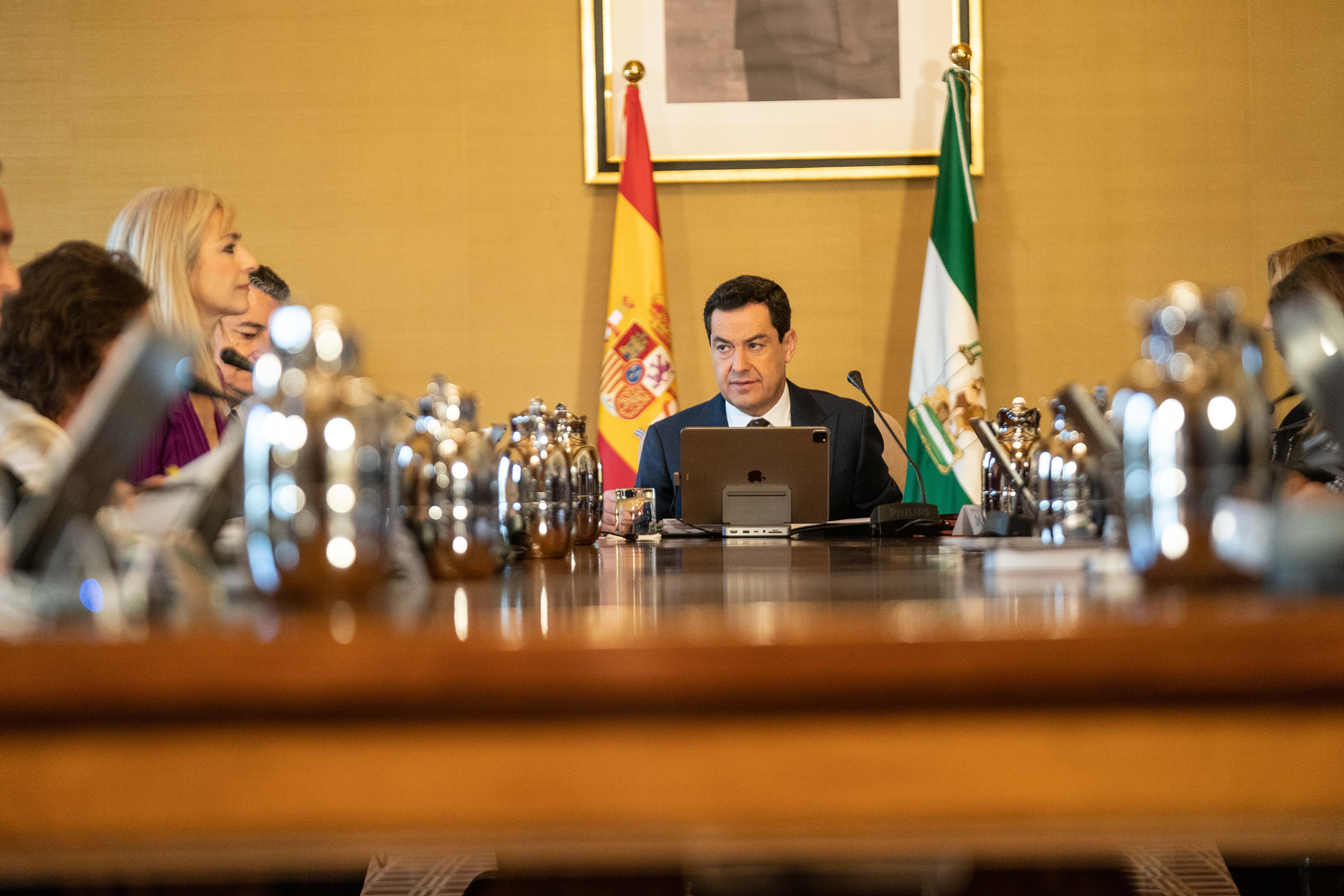 Moreno durante el Consejo de Gobierno de la Junta.