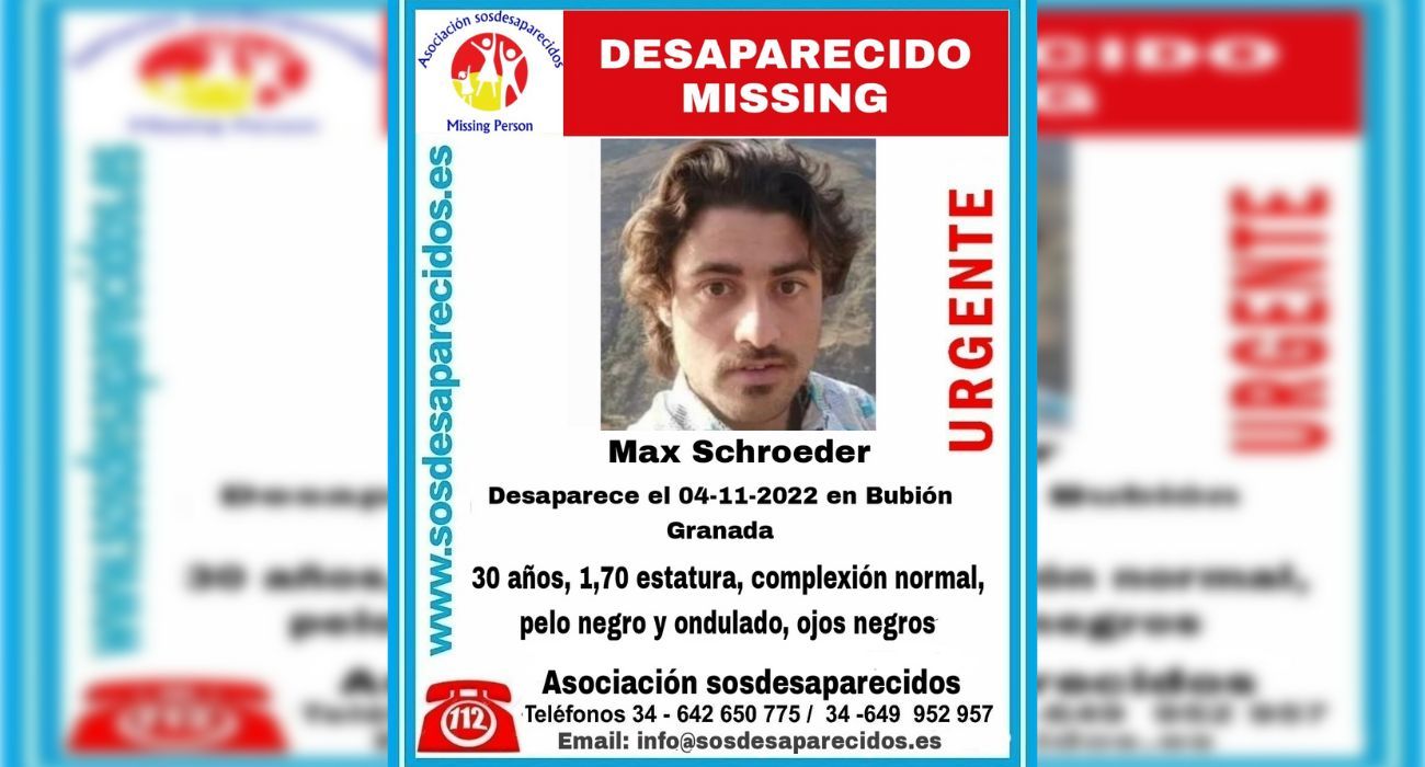 Cartel de búsqueda del hombre de 30 años desaparecido en la provincia de Granada. Cartel de búsqueda del hombre de 30 años desaparecido en la provincia de Granada.