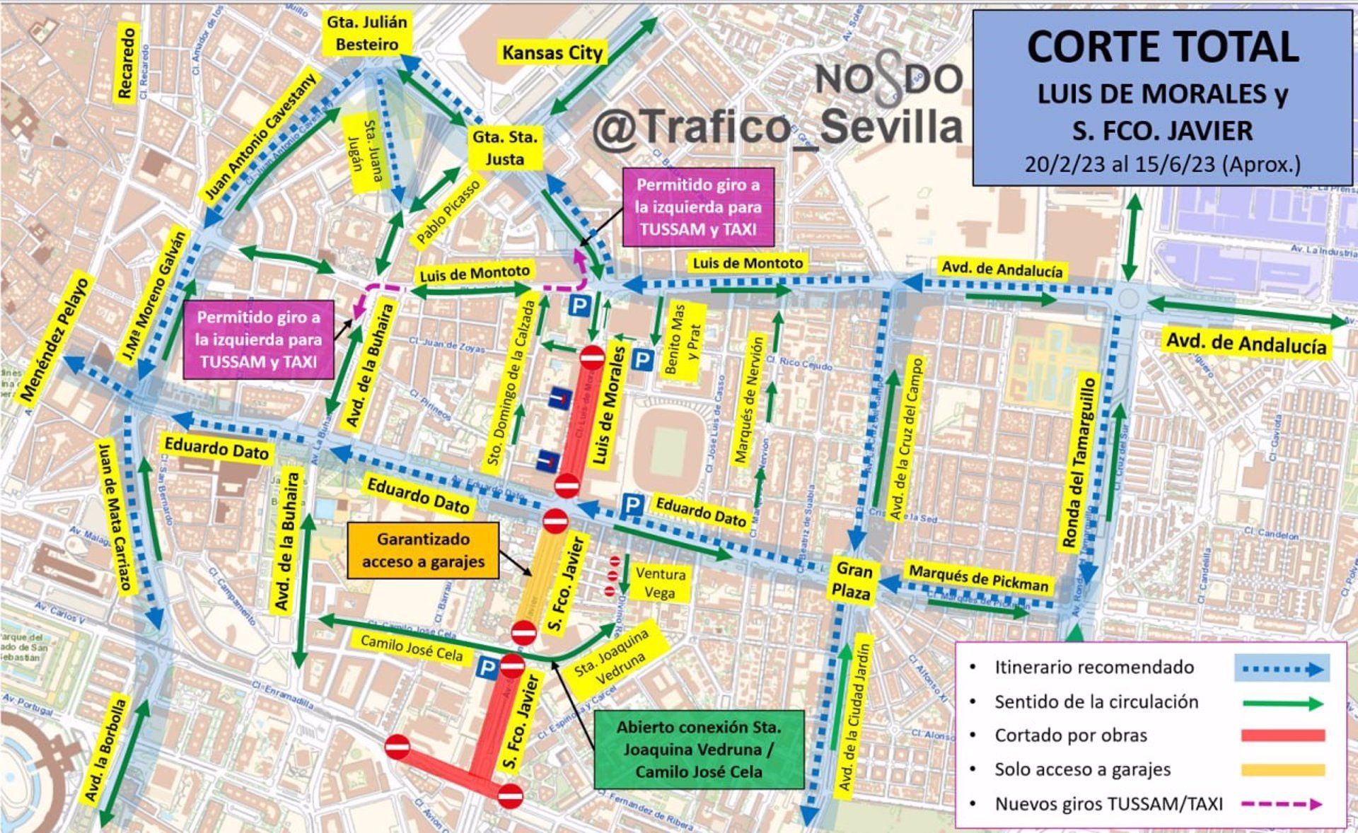 Sevilla en obras: corte total de Luis de Morales e inicio de la línea 3 de Metro tras 14 años. Sevilla en obras: corte total de Luis de Morales e inicio de la línea 3 de Metro tras 14 años.