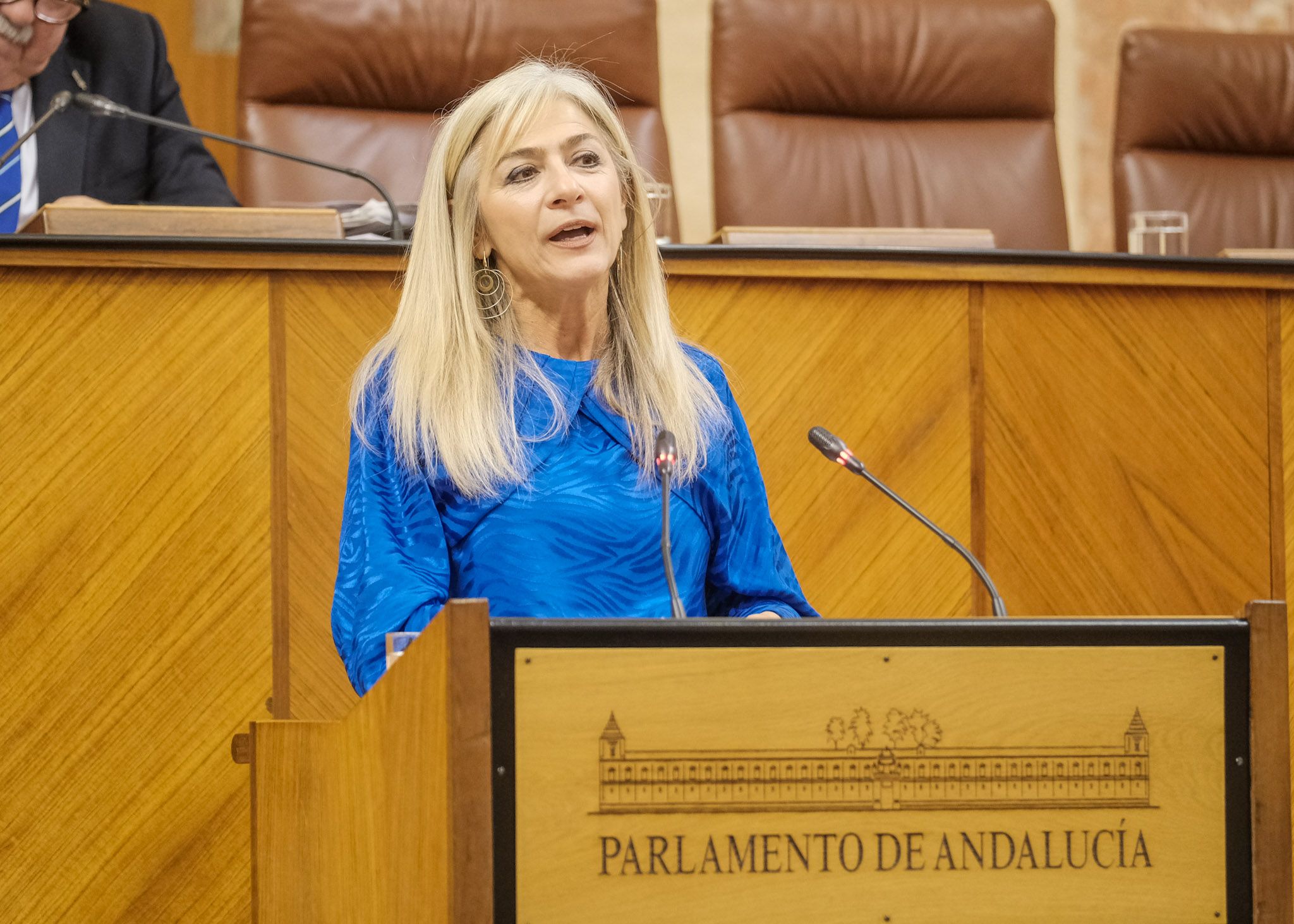 Patricia del Pozo durante el debate sobre educación.