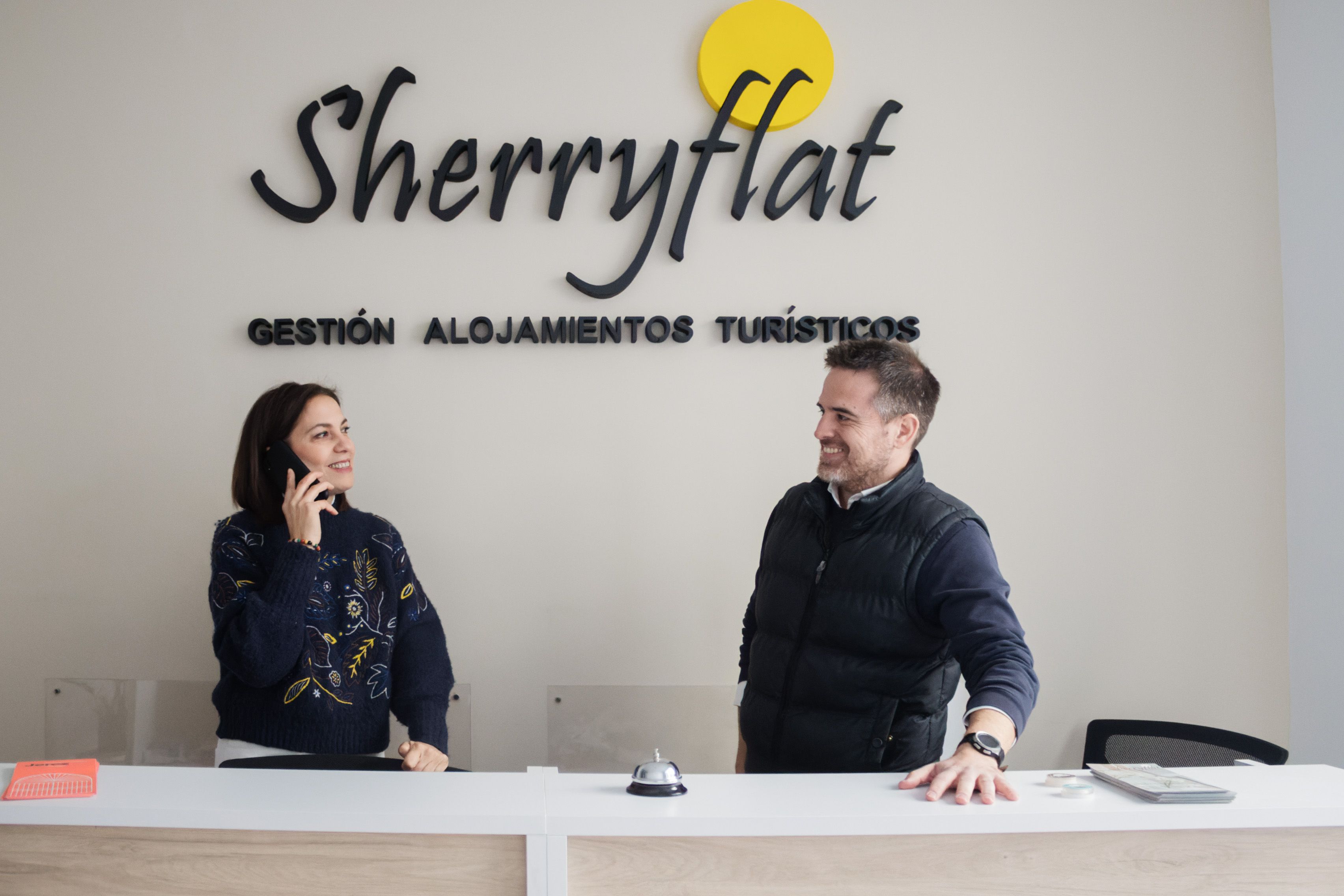 Las oficinas de Sherry Flat dedicadas a la gestión y reservas de alojamientos turísticos.    CANDELA NÚÑEZ 