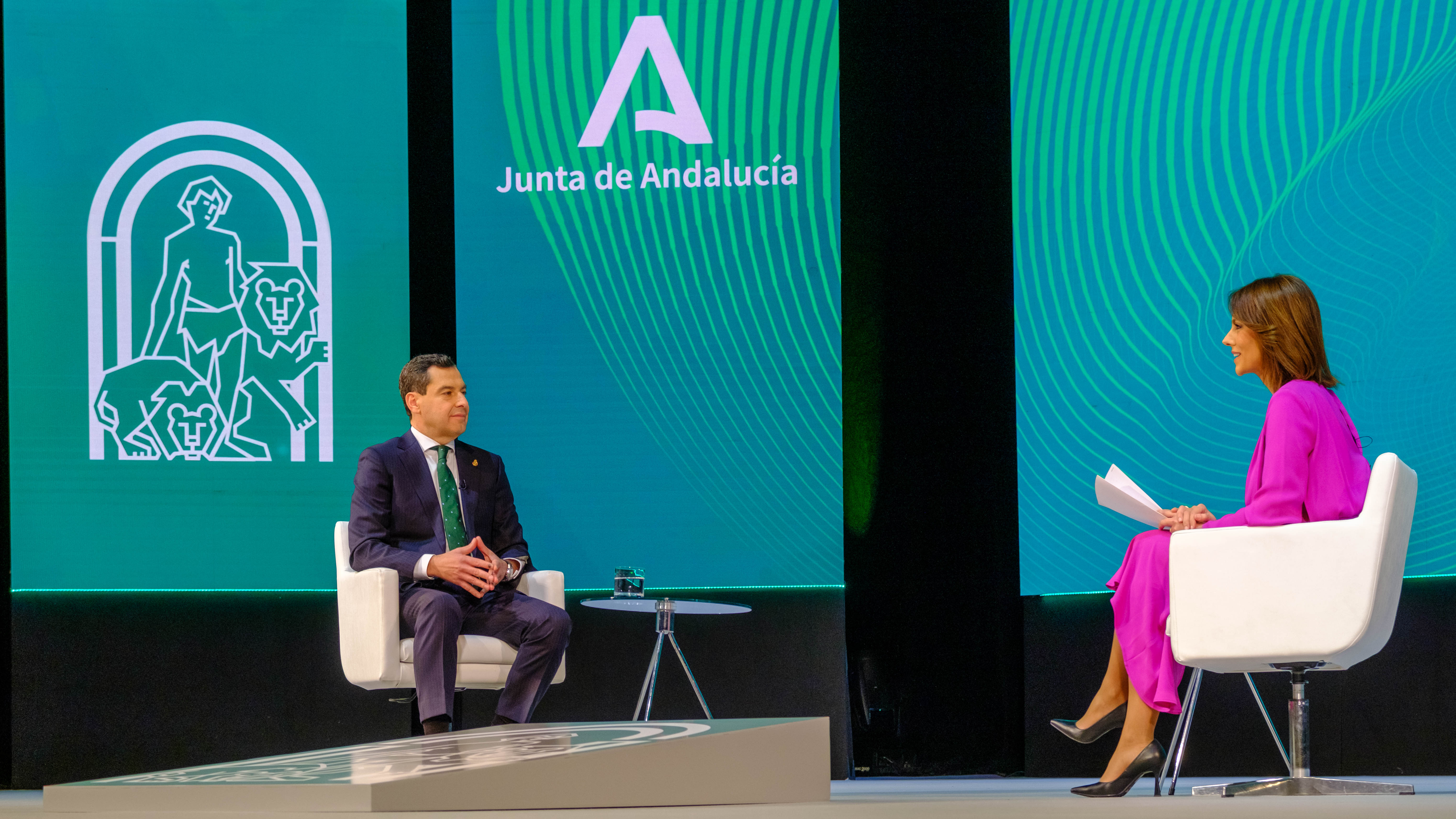 Moreno durante su entrevista en Canal Sur el 28F. Moreno durante su entrevista en Canal Sur el 28F.