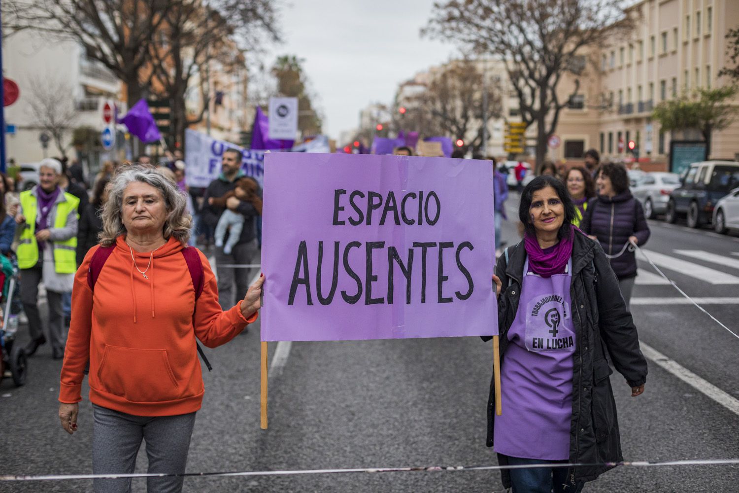 Una de las pancartas de la manifestación por el 8M.