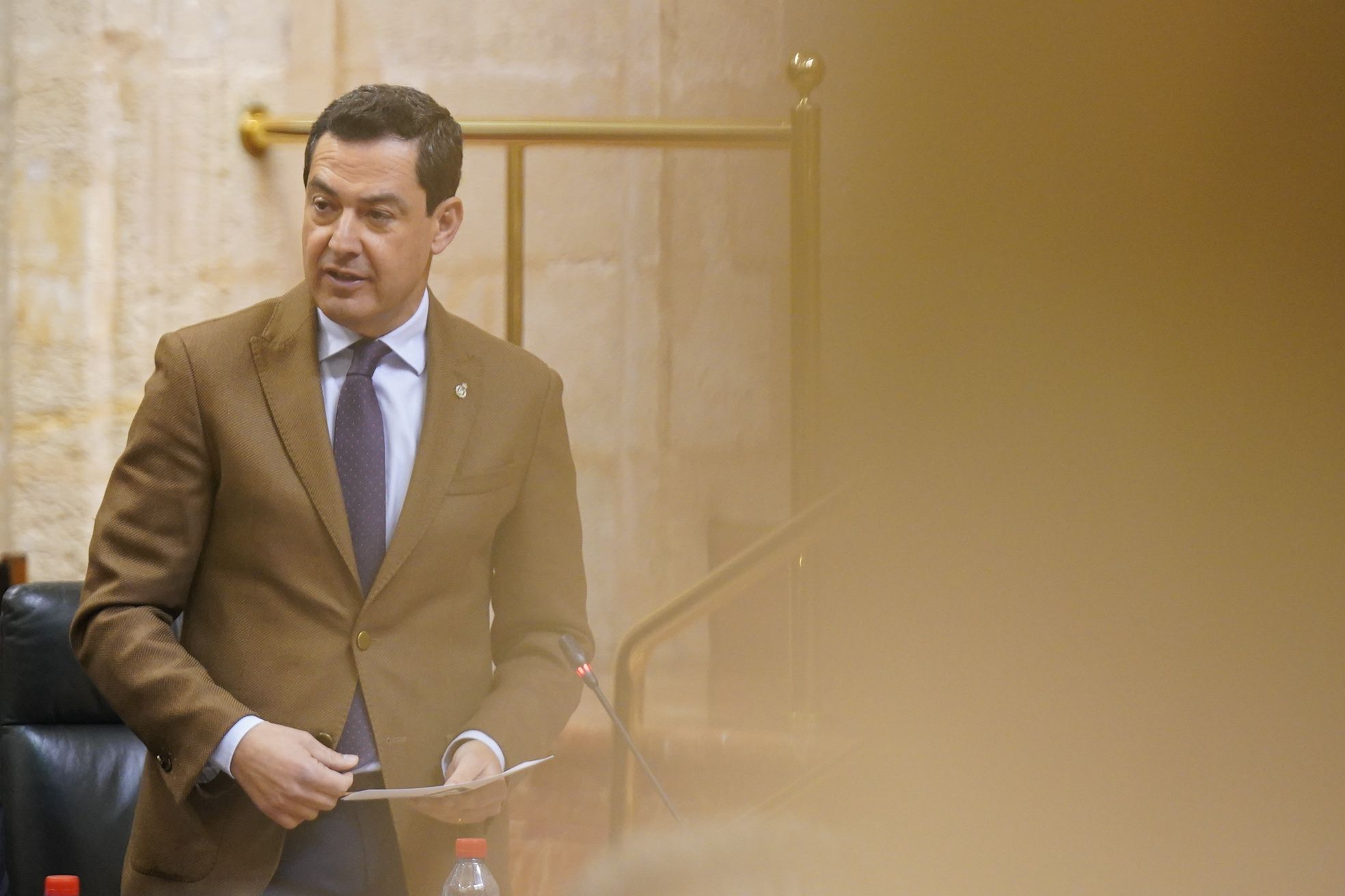 Moreno, presidente de la Junta, durante sus explicaciones este jueves.
