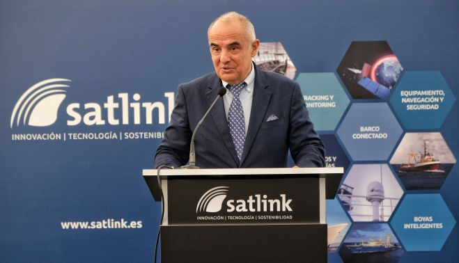 Faustino Velasco, presidente Satlink Inaguración centro I+D Marín