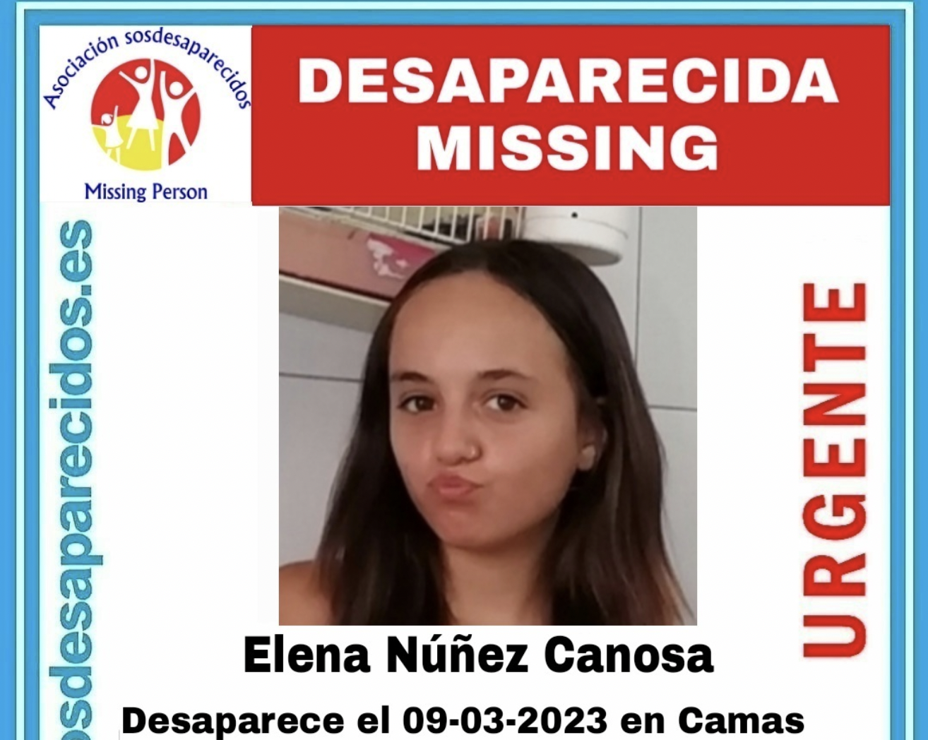 Elena Núñez, la menor de 14 años que lleva casi dos semanas desaparecida en Camas. Elena Núñez, la menor de 14 años que lleva casi dos semanas desaparecida en Camas.
