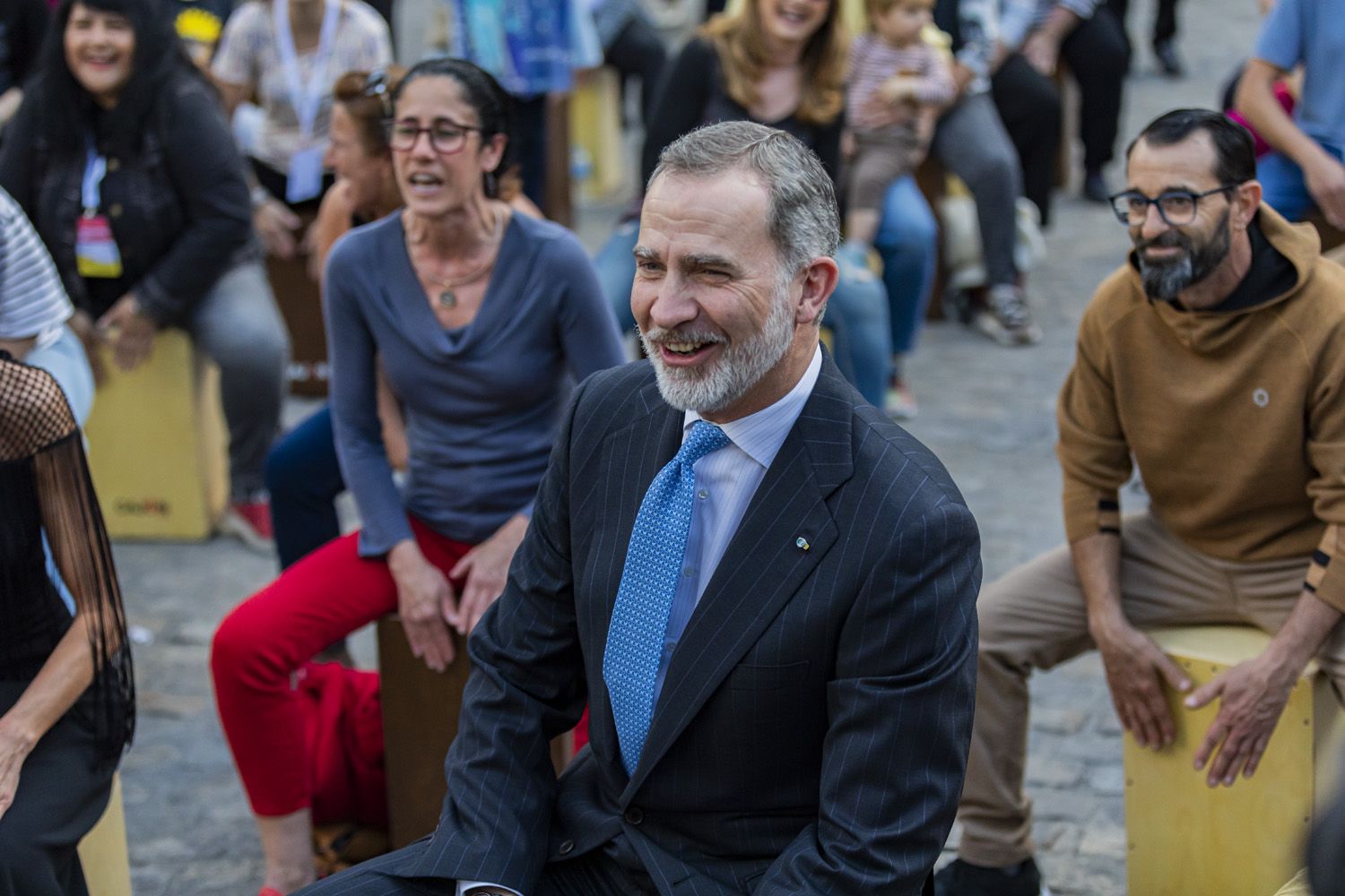 Felipe VI se divierte en el evento.