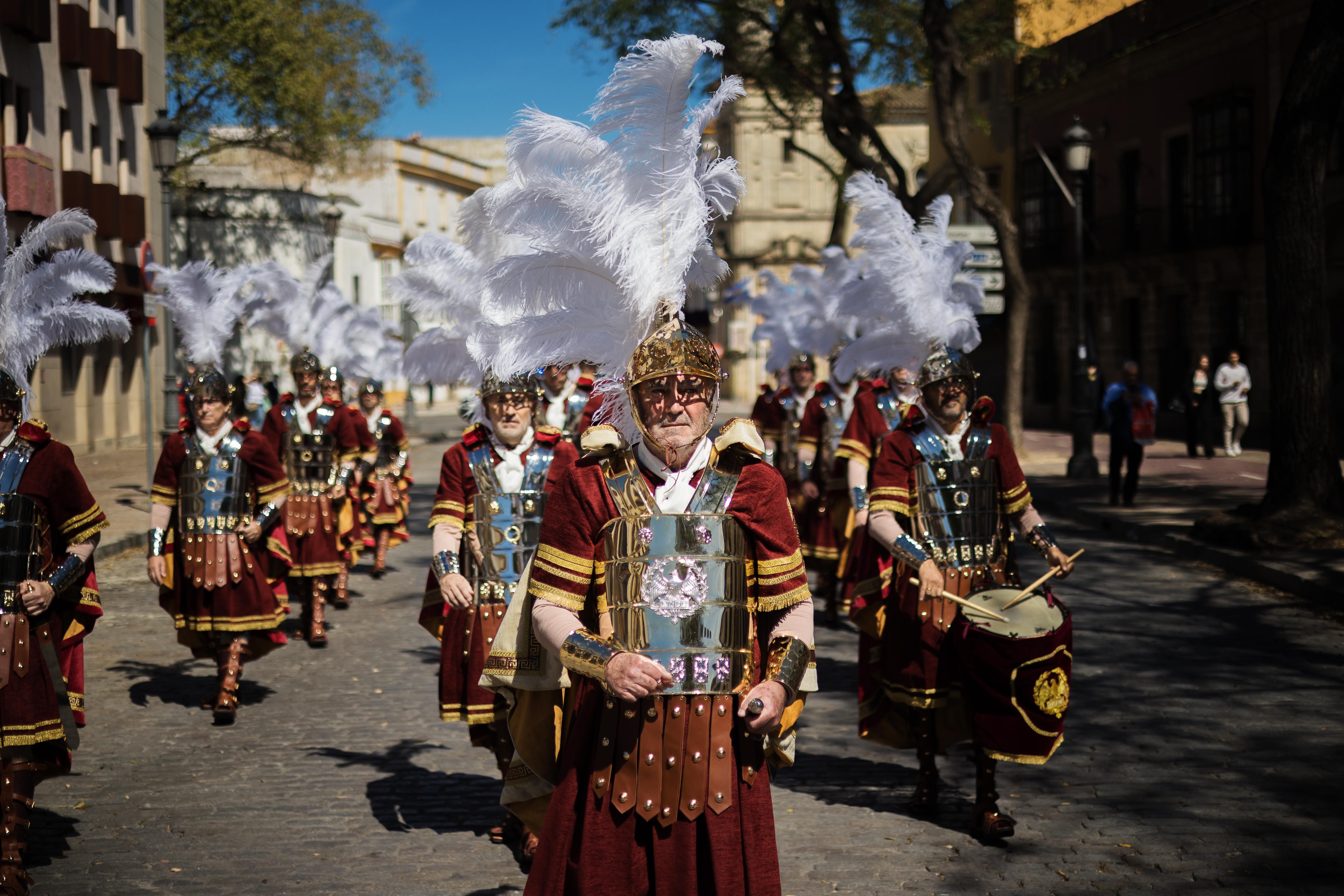Los 'armaos' del Transporte el pasado Domingo de Ramos.