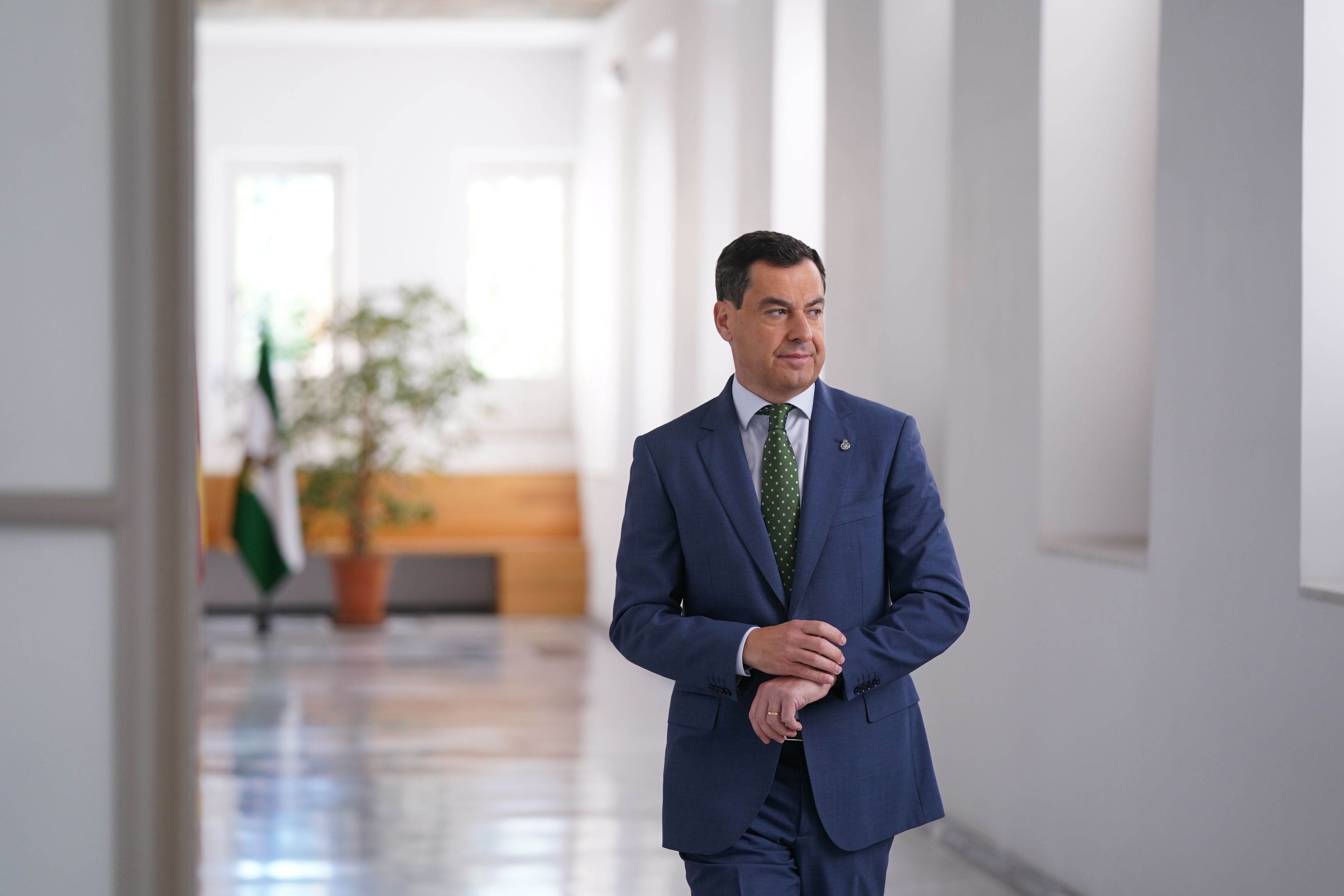 Juanma Moreno este martes en el Consejo de Gobierno.
