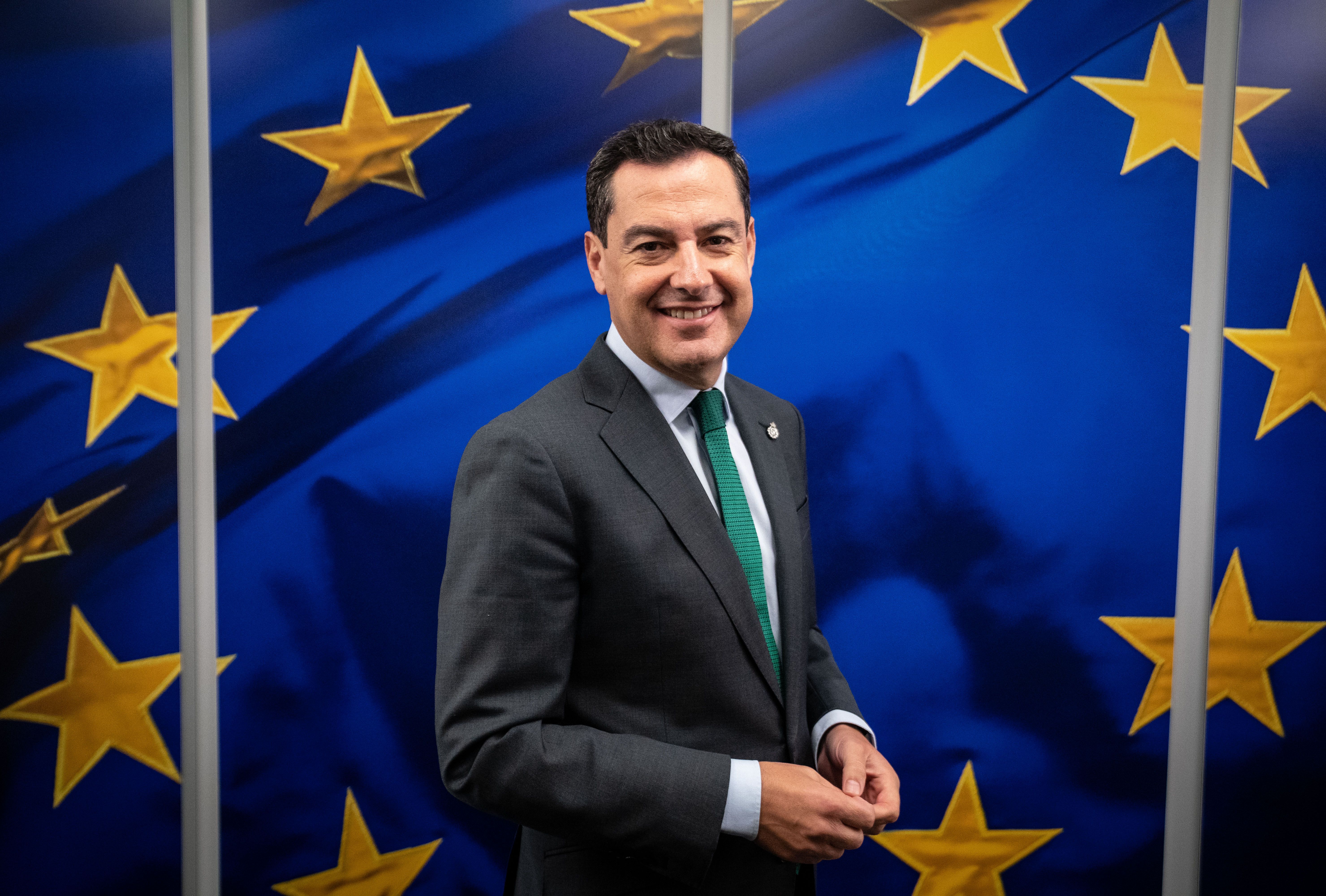 Juanma Moreno, presidente de la Junta, en una de sus visitas a Bruselas.