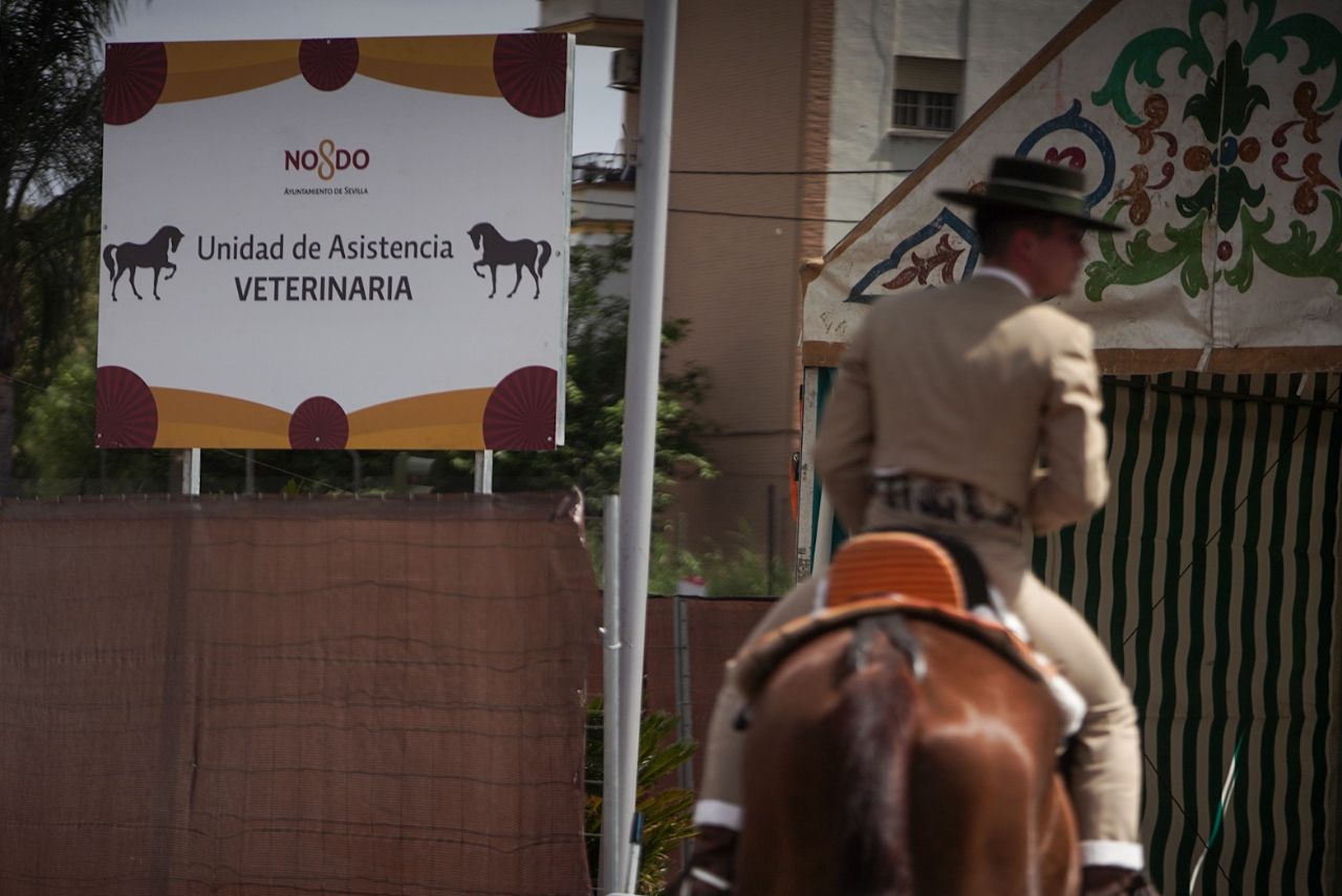 La unidad de Veterinaria en la Feria de Sevilla.