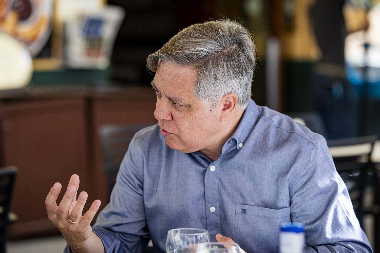 El candidato socialista, durante la entrevista GERMÁN MESA