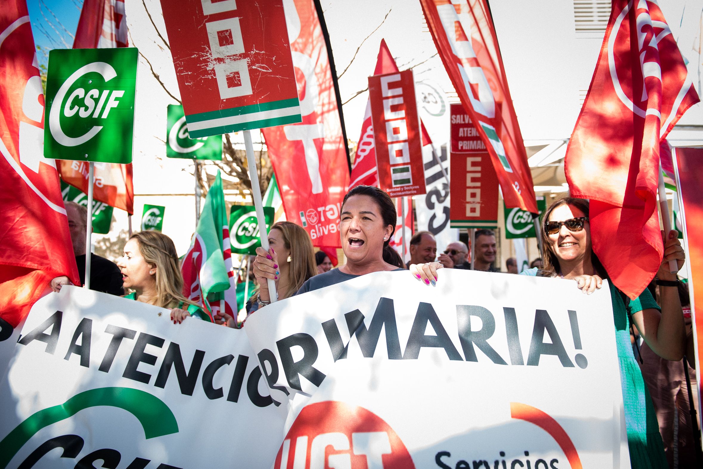 Una protesta de los sindicatos por la mejora de la Atención Primaria.