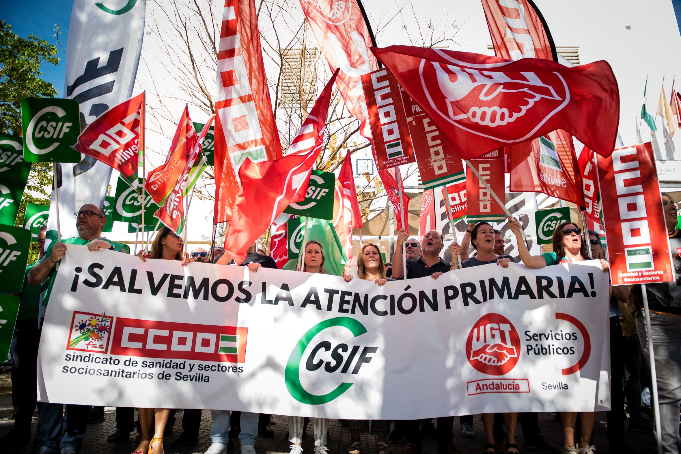 Última concentración de los sindicatos en Sevilla.
