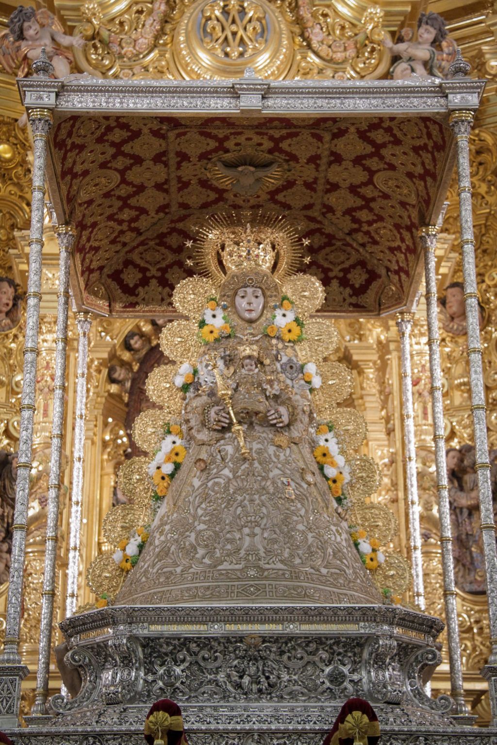 La Blanca Paloma en su paso en una imagen con más detalle.     HERMANDAD MATRIZ