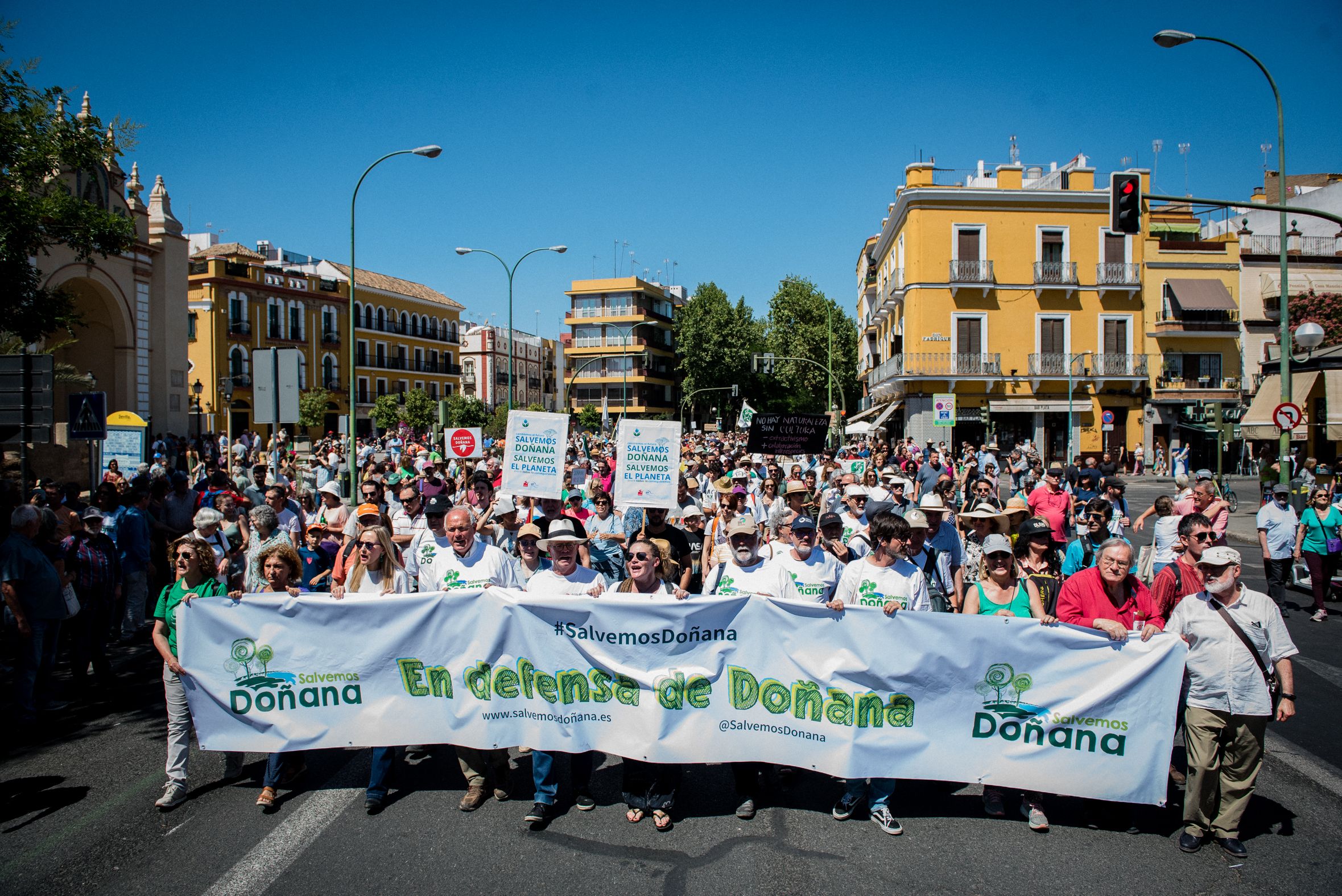 Manifestación celebrada en Sevilla por la plataforma 'Salvemos Doñana' hace unos meses. Manifestación celebrada en Sevilla por la plataforma 'Salvemos Doñana' hace unos meses.