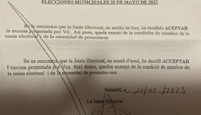 La respuesta de la Junta Electoral.