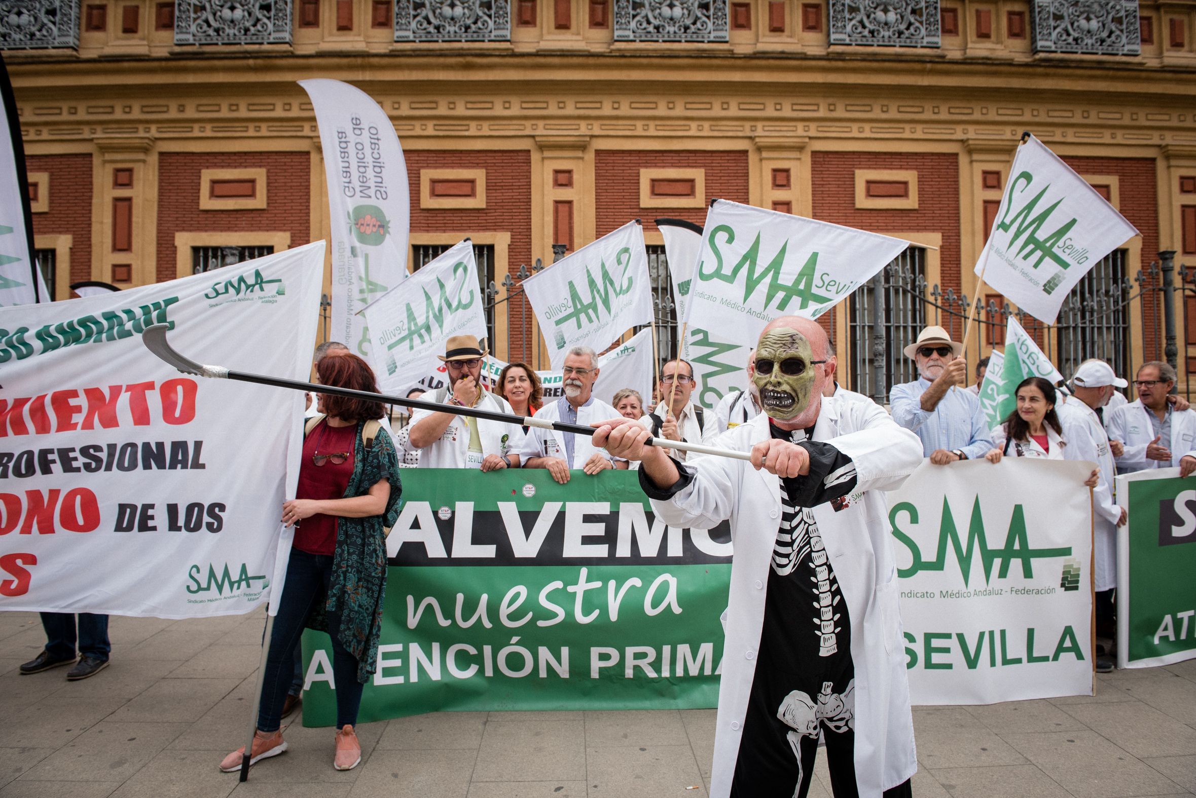 Imagen de archivo de una protesta del Sindicato Médico, molesto con una guía del Ministerio de Sanidad.
