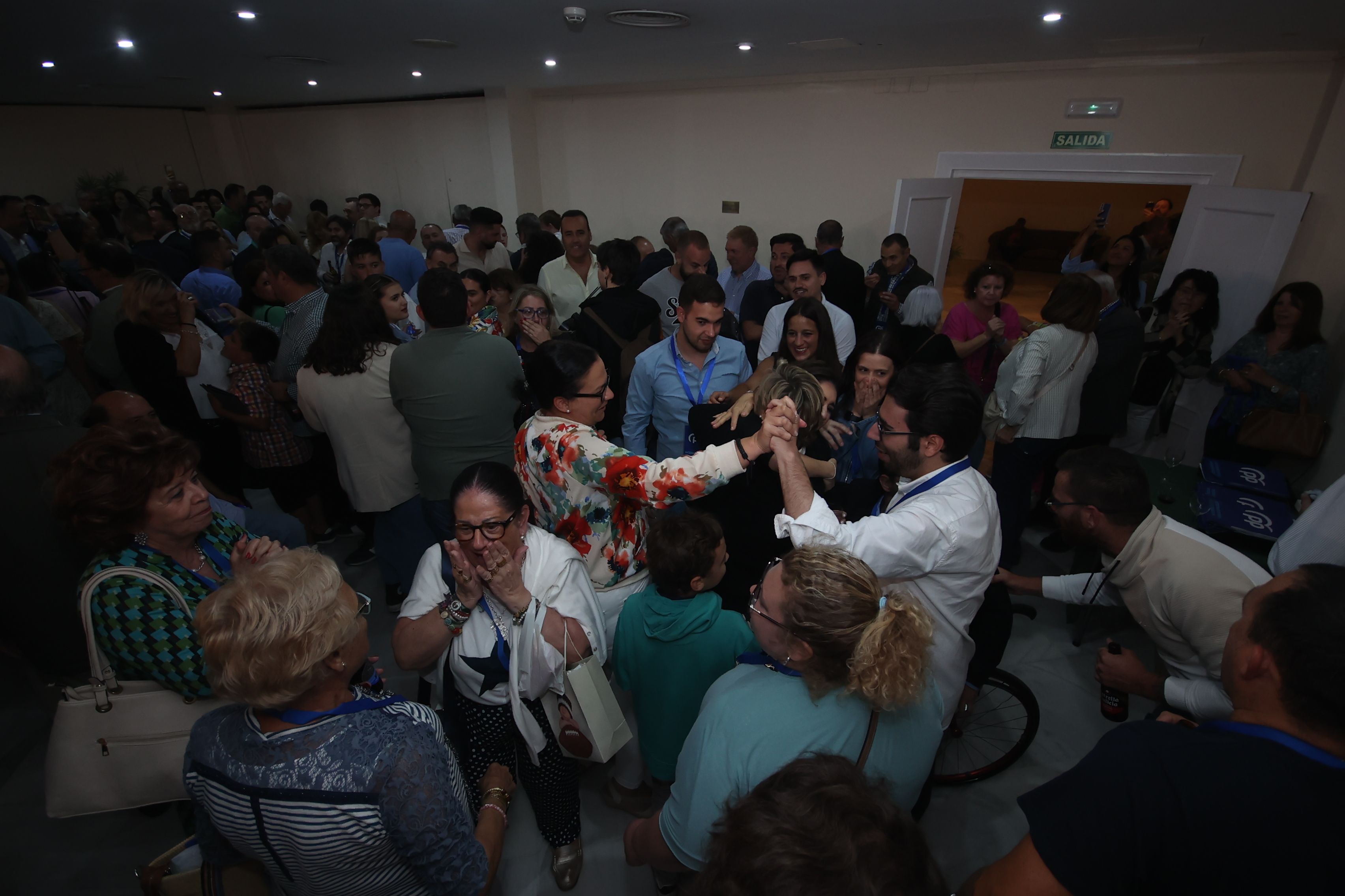 Euforia en la sede del PP de Jerez a esta hora de la noche del 28M.