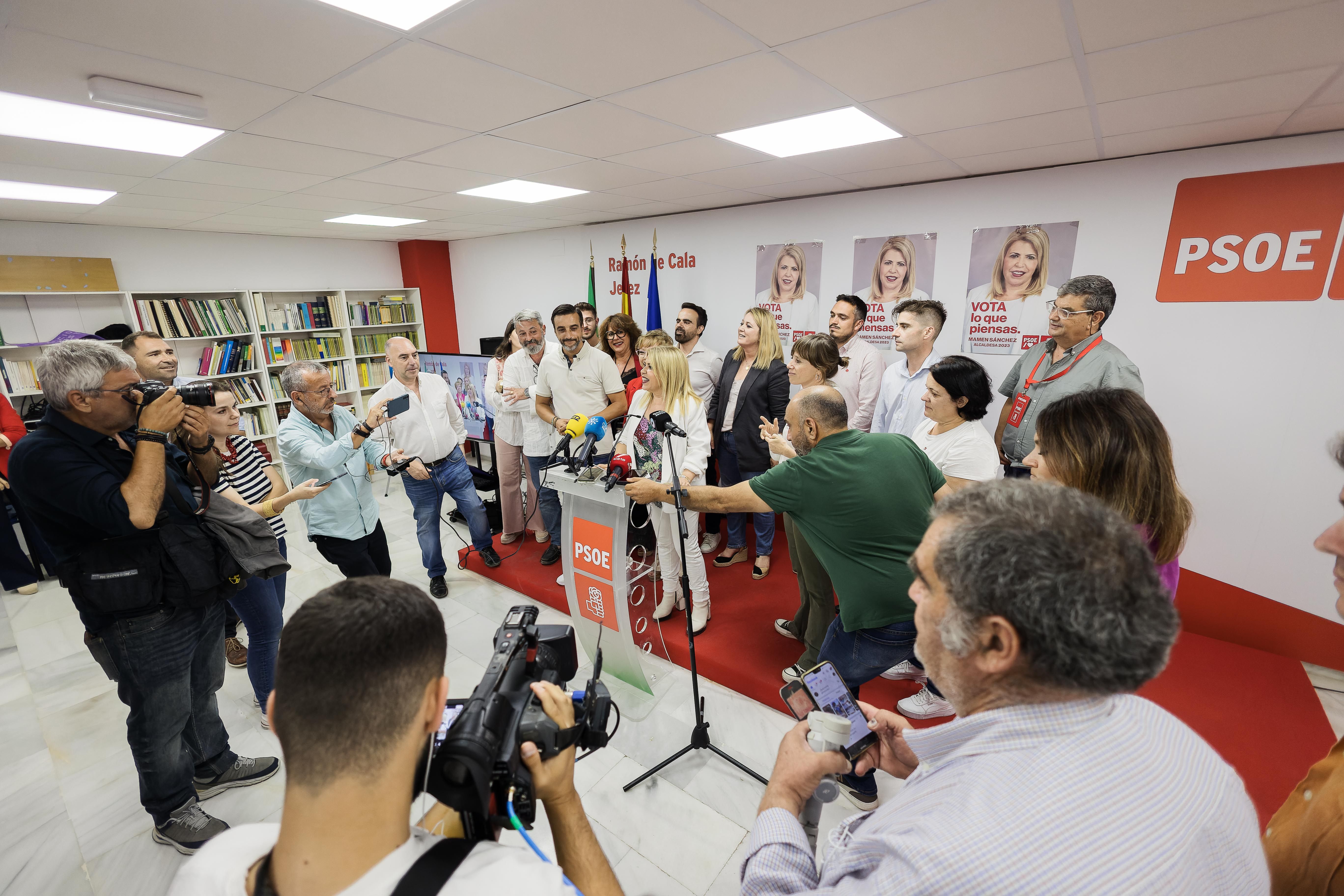 La noche electoral del PSOE de Jerez en mayo, en la que el partido perdió el poder.