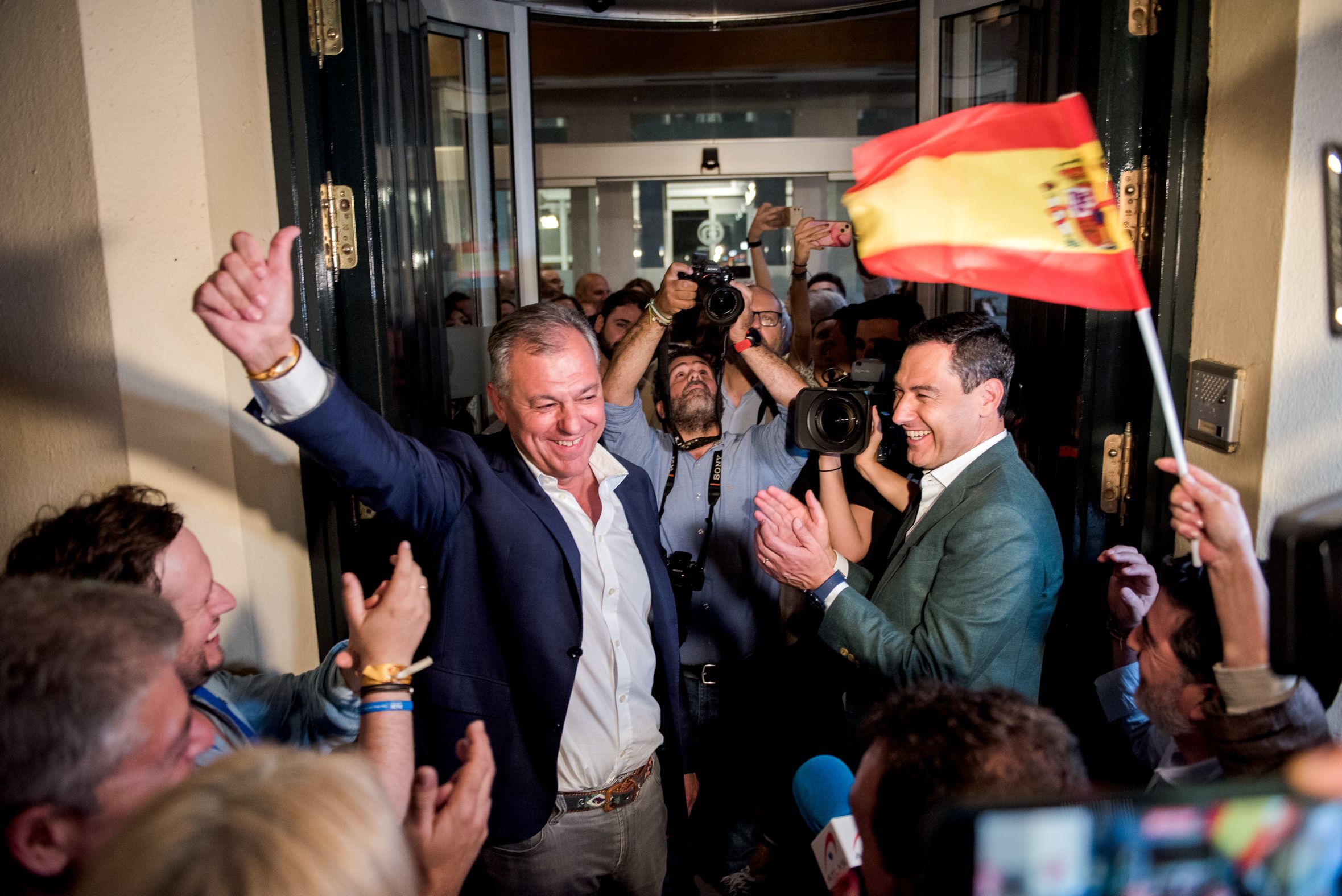José Luis Sanz durante la noche electoral en la que conoció que sería alcalde de Sevilla. José Luis Sanz durante la noche electoral en la que conoció que sería alcalde de Sevilla.
