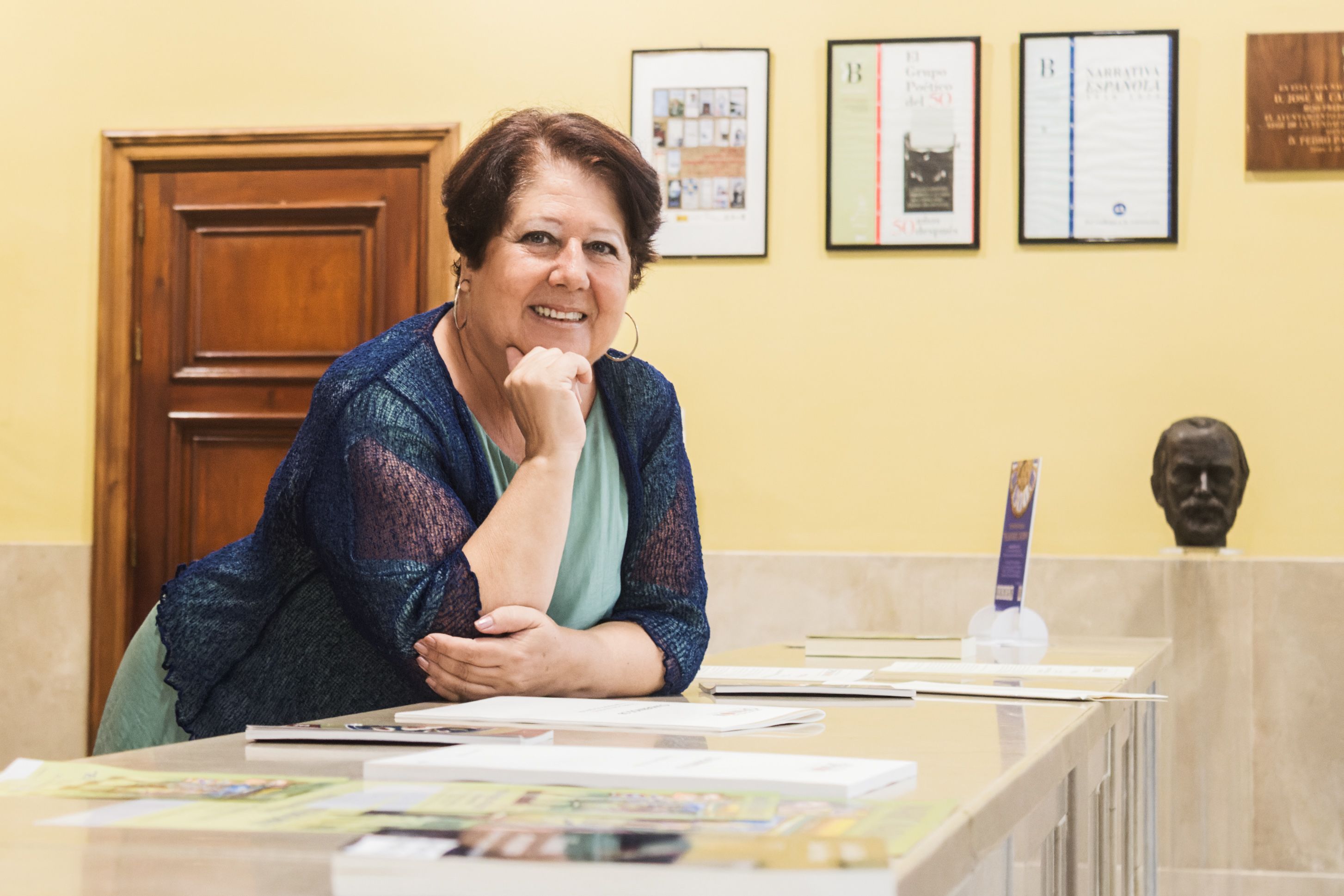 María Rodríguez, poco antes de su monólogo en la Fundación Caballero Bonald.
