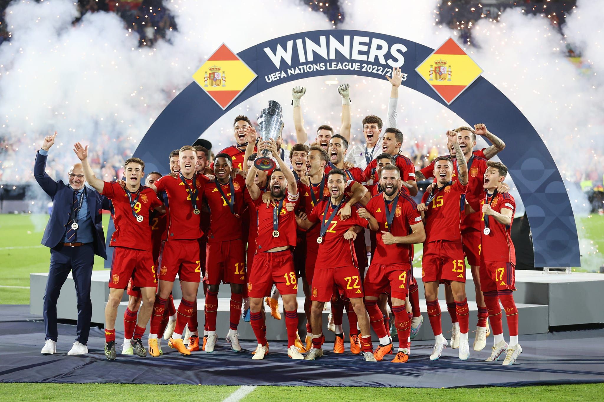España tras ganar la Nations League.