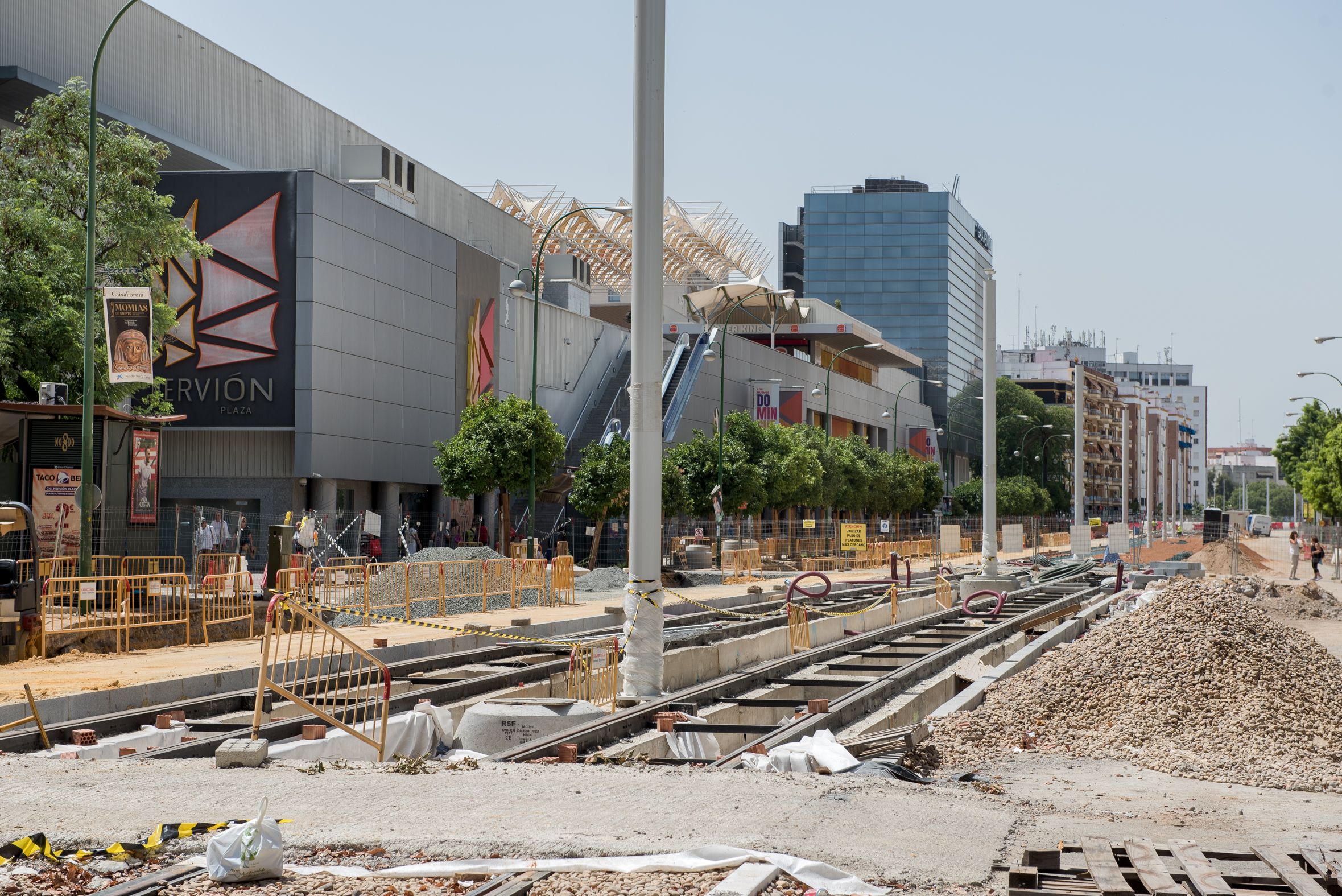 Las obras del Metrocentro de Sevilla, en Nervión, que estará conectado con Santa Justa y Plaza Nueva.