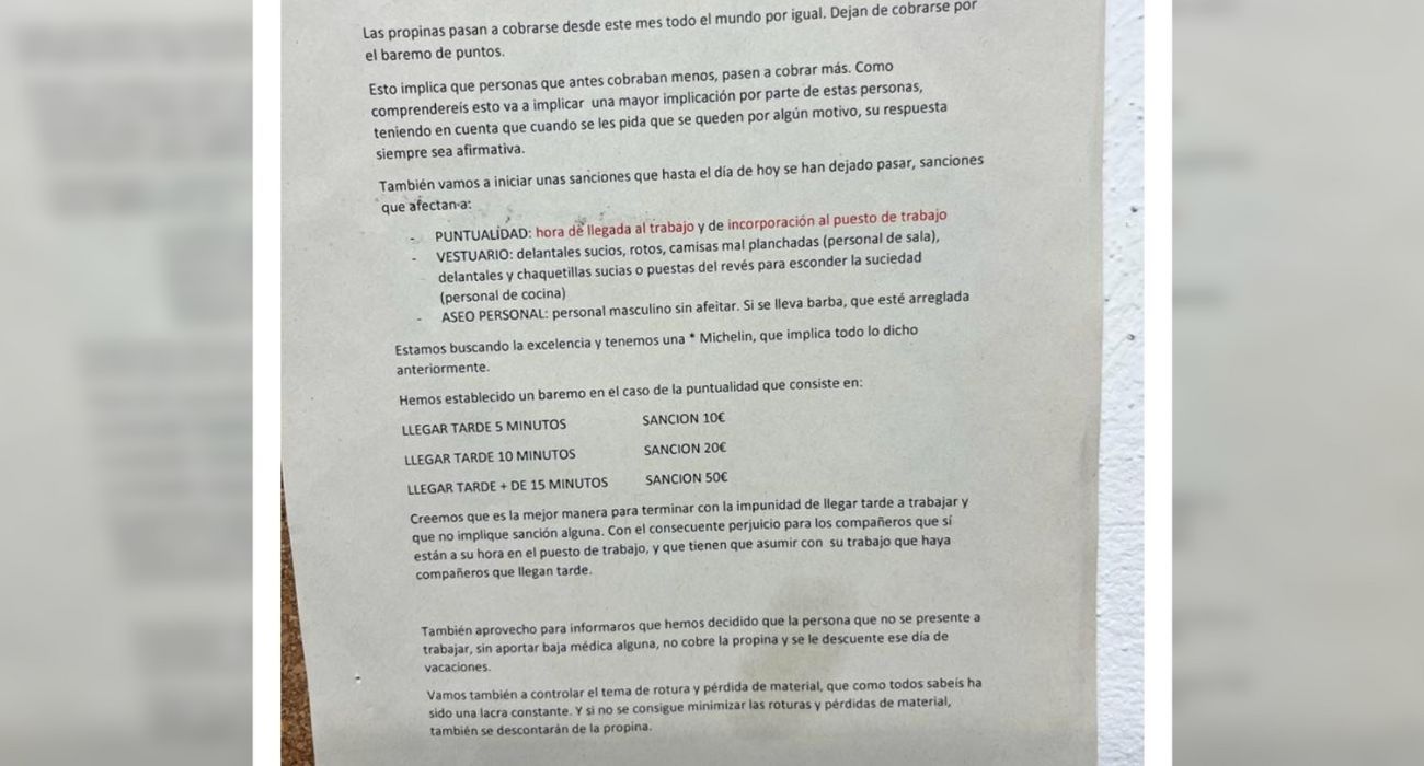 Las indignantes exigencias de un restaurante con una estrella Michelin. Las indignantes exigencias de un restaurante con una estrella Michelin.