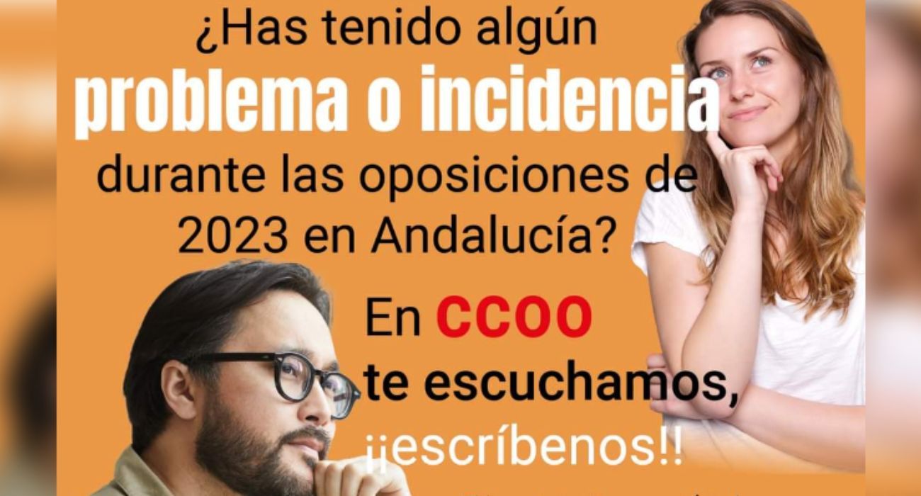 Cartel de CCOO que está molestando a muchos opositores que se han sentido muy solos tras los exámenes. Cartel de CCOO que está molestando a muchos opositores que se han sentido muy solos tras los exámenes.
