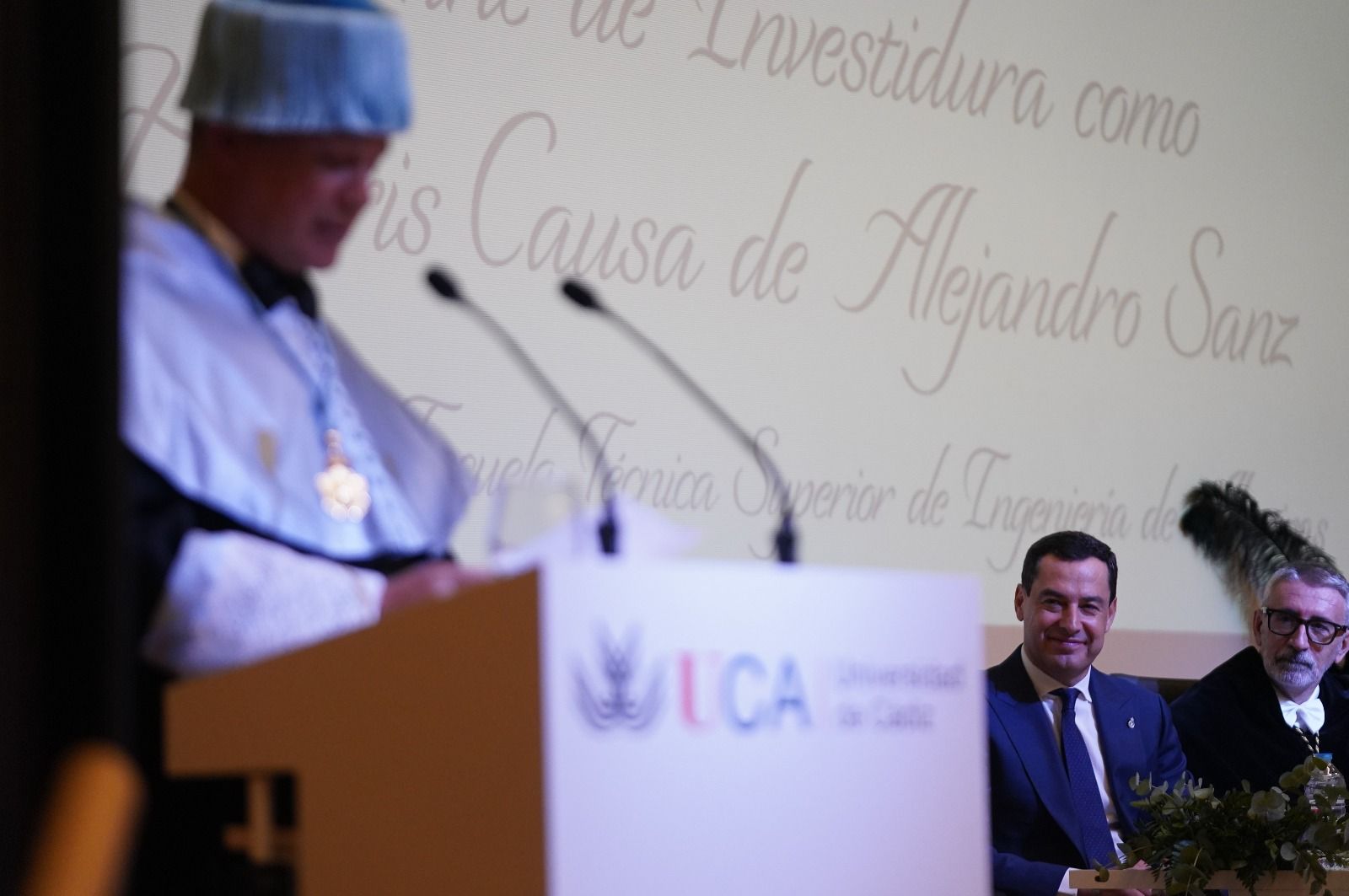 Un momento del discurso de Alejandro Sanz