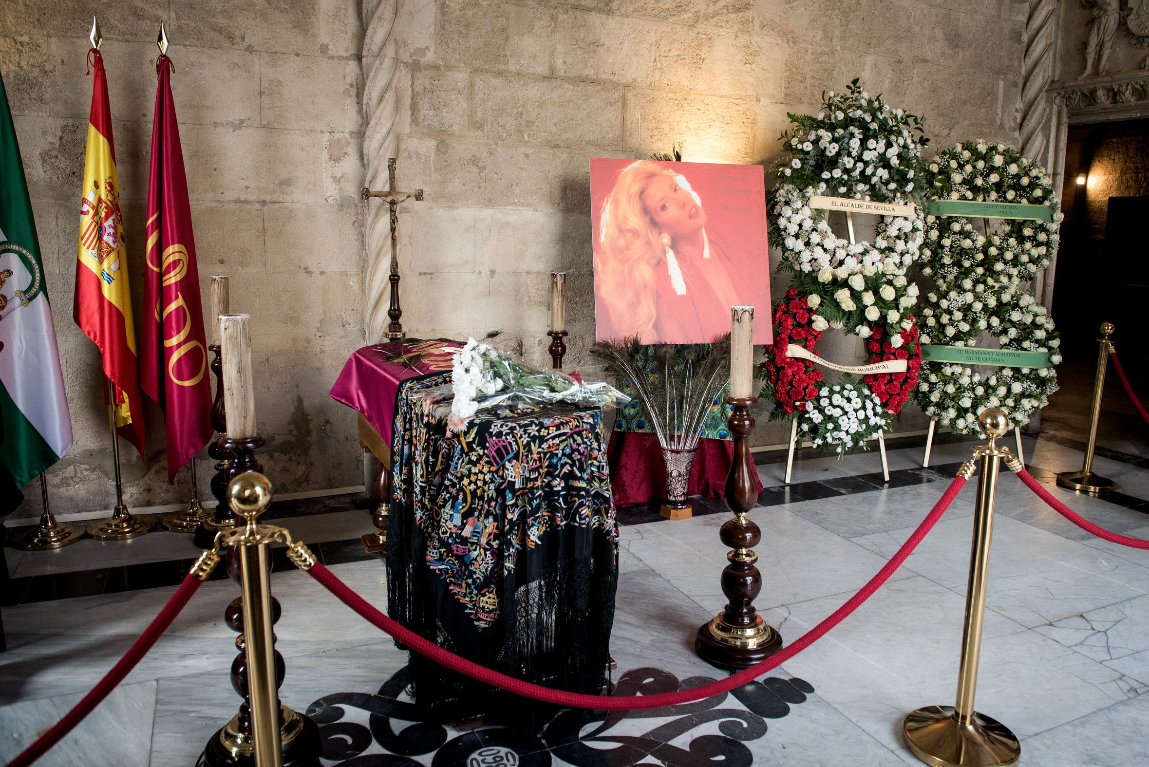 Imagen de la capilla ardiente de María Jiménez.