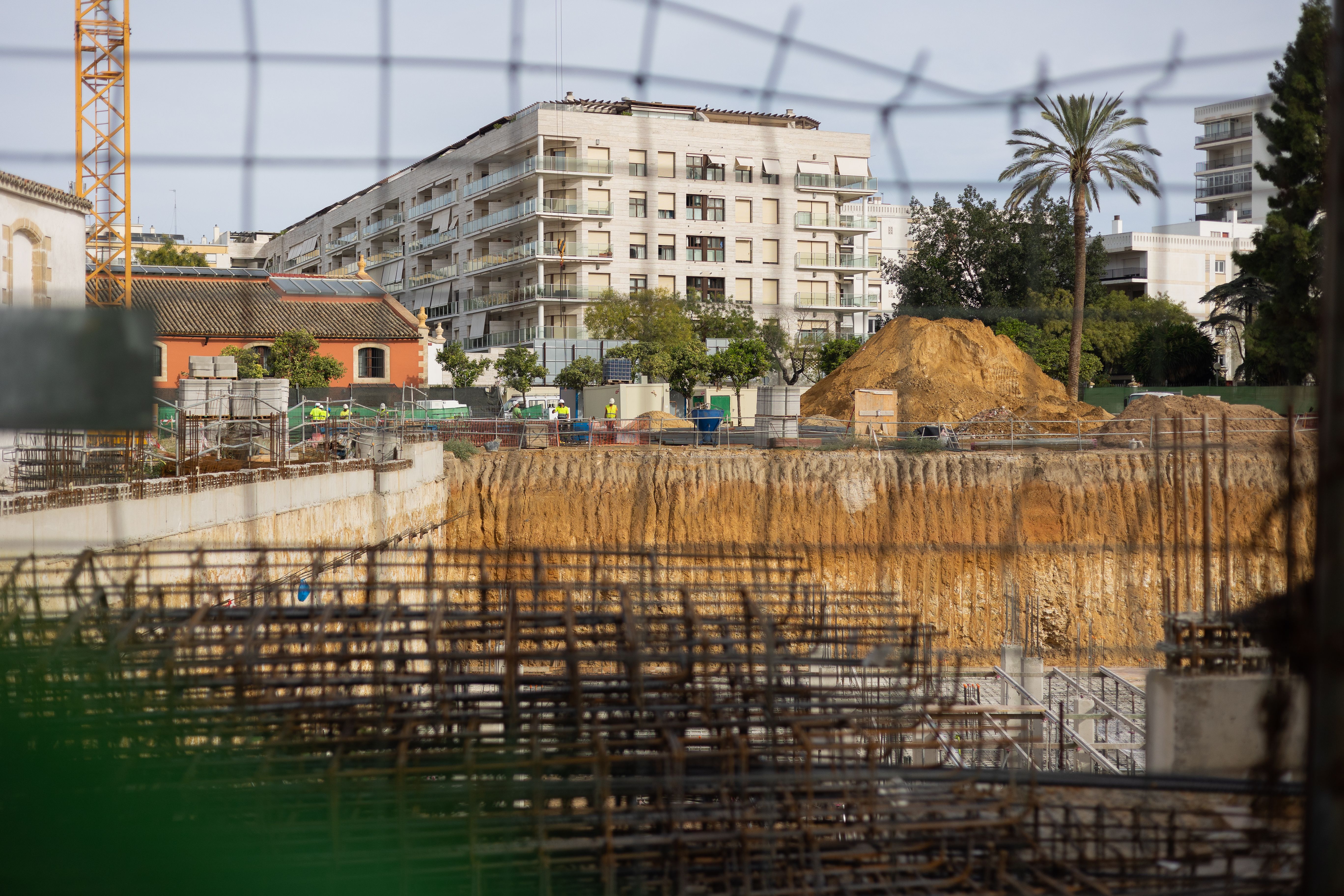 Imagen retrospectiva de las obras de la nueva promoción residencial Williams Plaza, en calle Circo de Jerez.