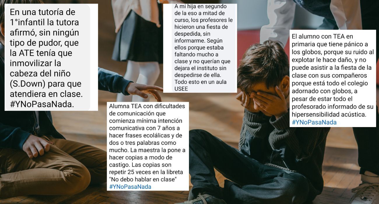 Algunos de las publicaciones de la campaña #YNoPasaNada comenzada en redes por una madre cordobesa.