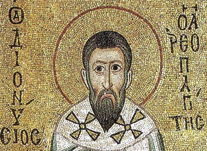 Mosaico que recrea el rostro del aeropagita. 