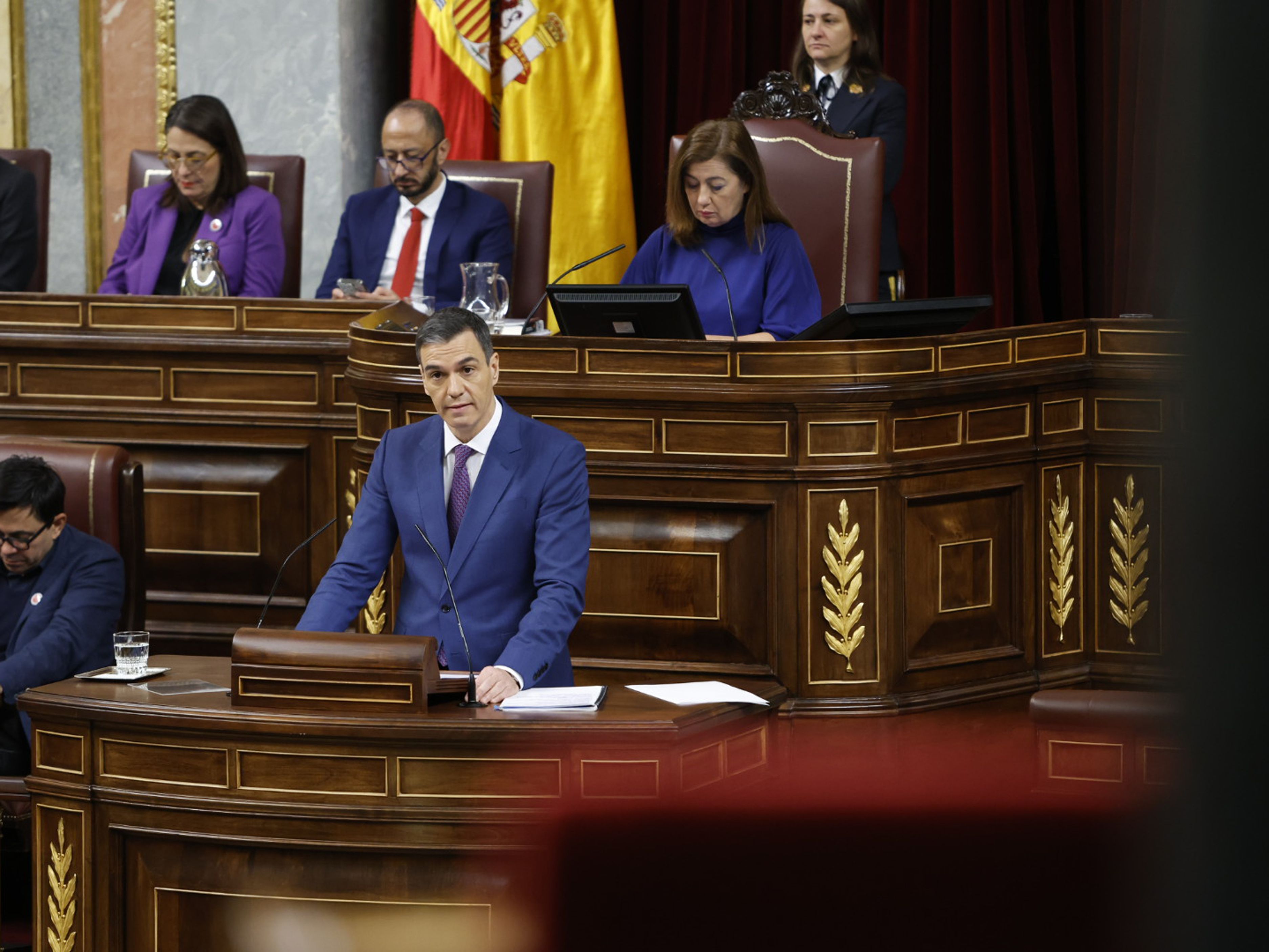 Pedro Sánchez durante la investidura.