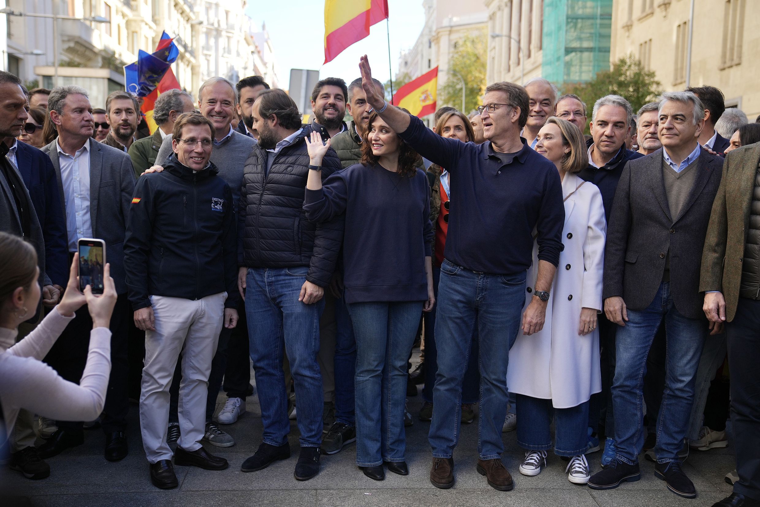 La dirección del Partido Popular en la última manifestación. La dirección del Partido Popular en la última manifestación.