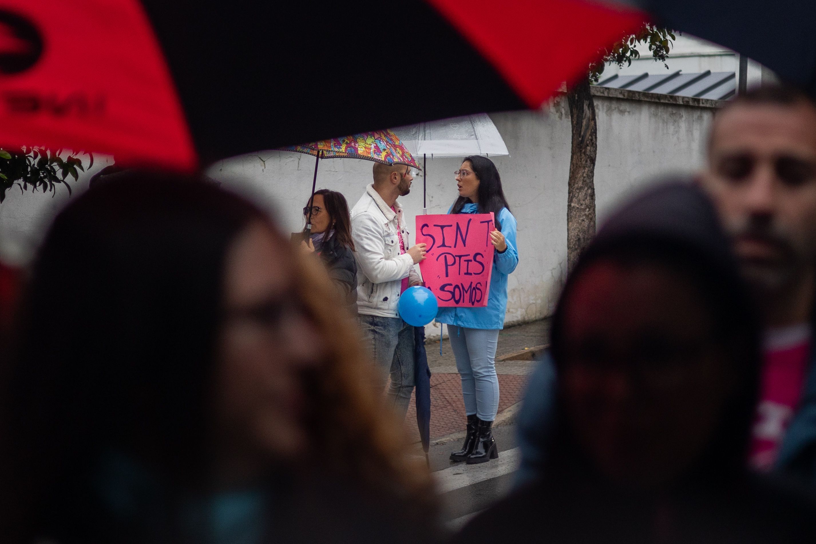 Una protesta del colectivo de PTIS, durante la huelga.