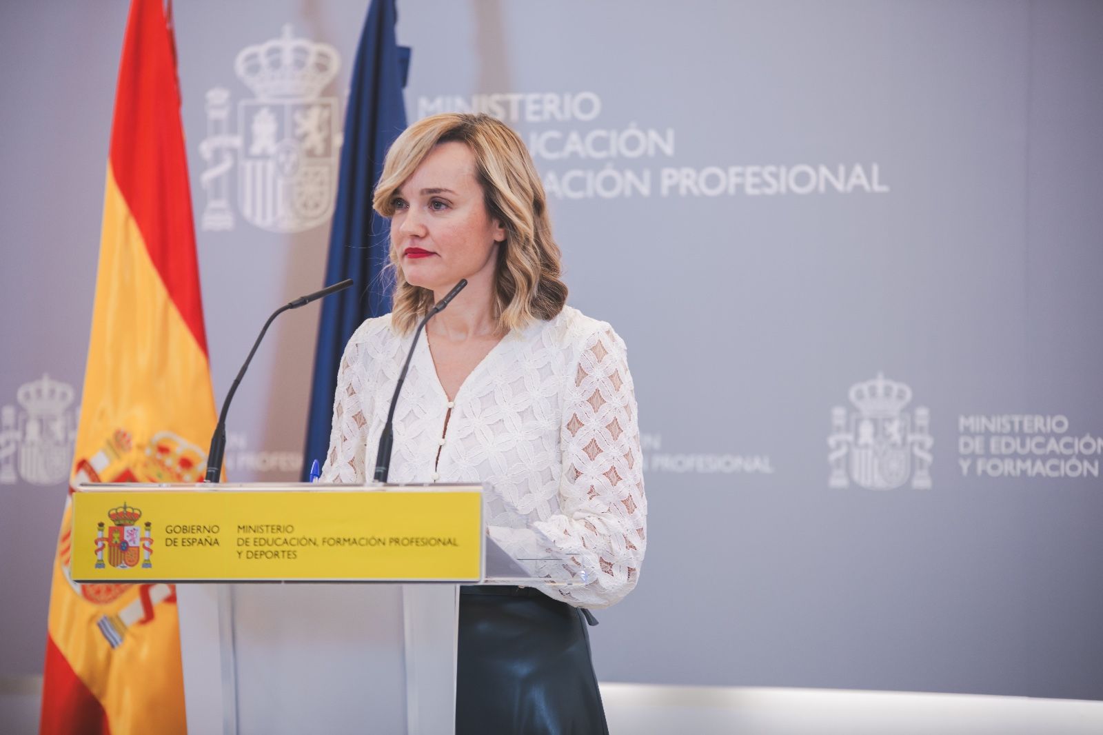 Pilar Alegría, ministra de Educación del Gobierno de España.