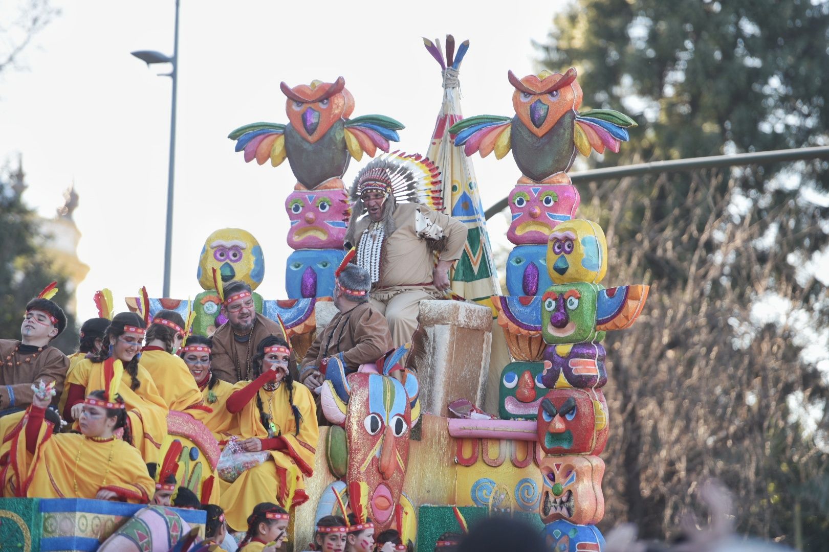 Salida de la cabalgata de los Reyes Magos en Sevilla.