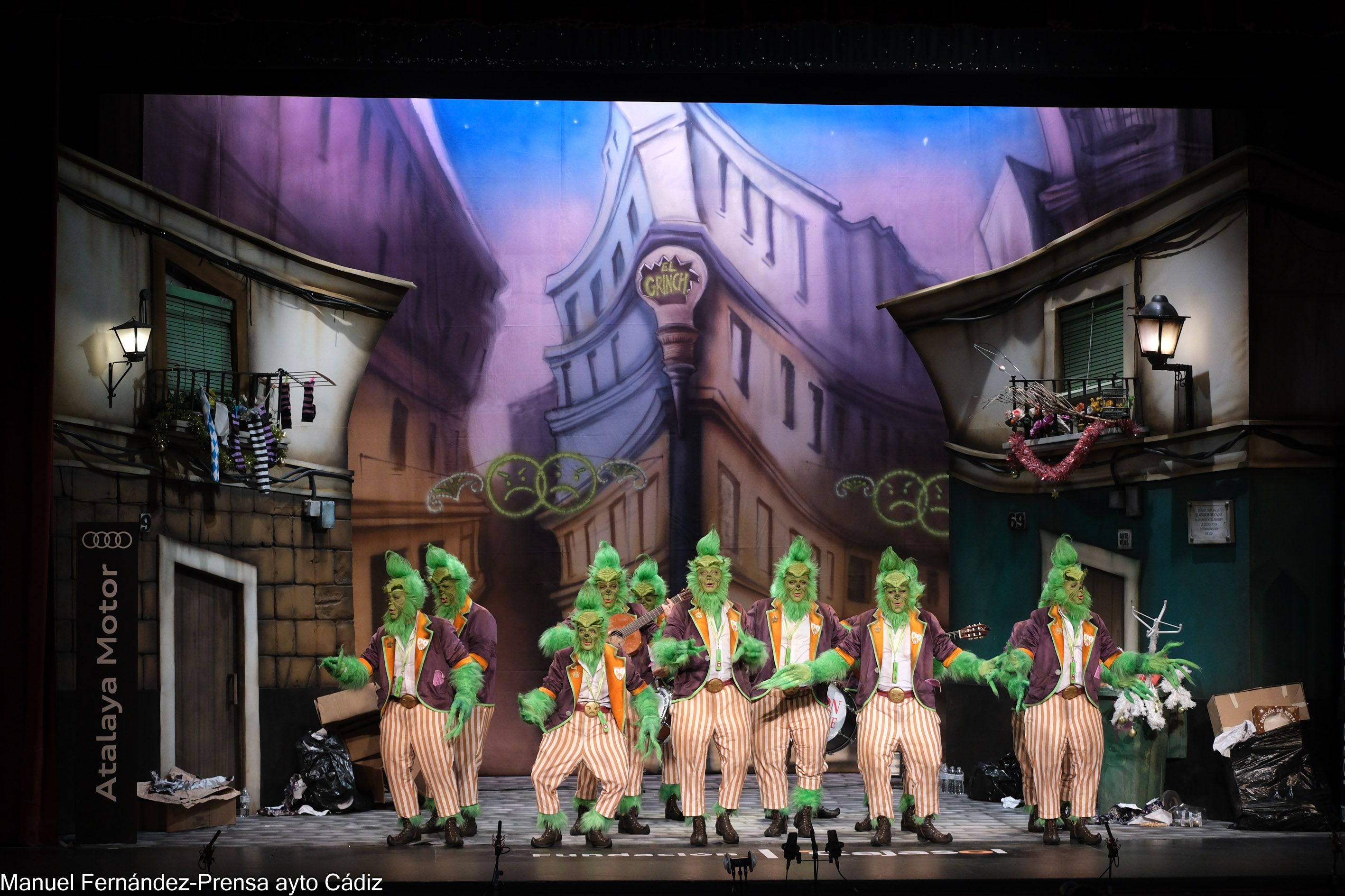 El Grinch de Cai, chirigota del Sheriff en el COAC 2024, una de las que estará en el 'Paseo de Carnaval'. El Grinch de Cai, chirigota del Sheriff en el COAC 2024, una de las que estará en el 'Paseo de Carnaval'.