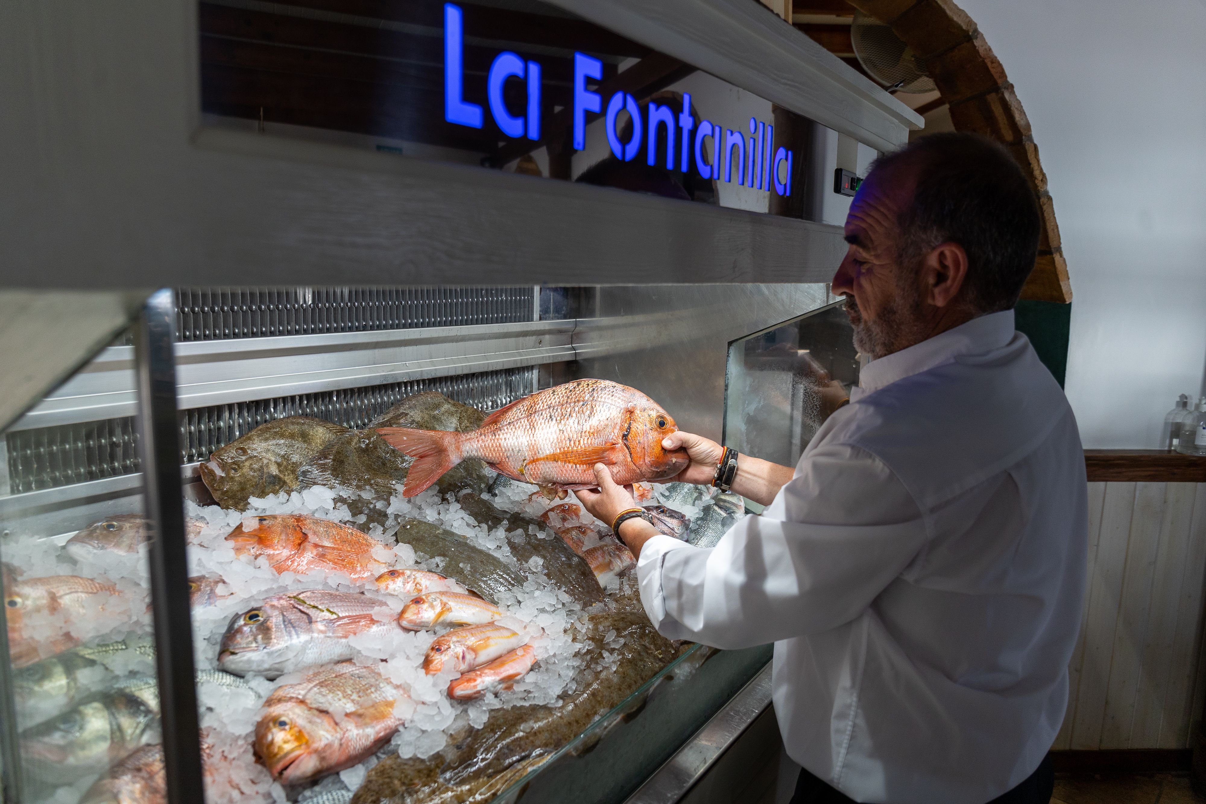 El pescado de las lonjas locales es el absoluto protagonista en La Fontanilla. El pescado de las lonjas locales es el absoluto protagonista en La Fontanilla.