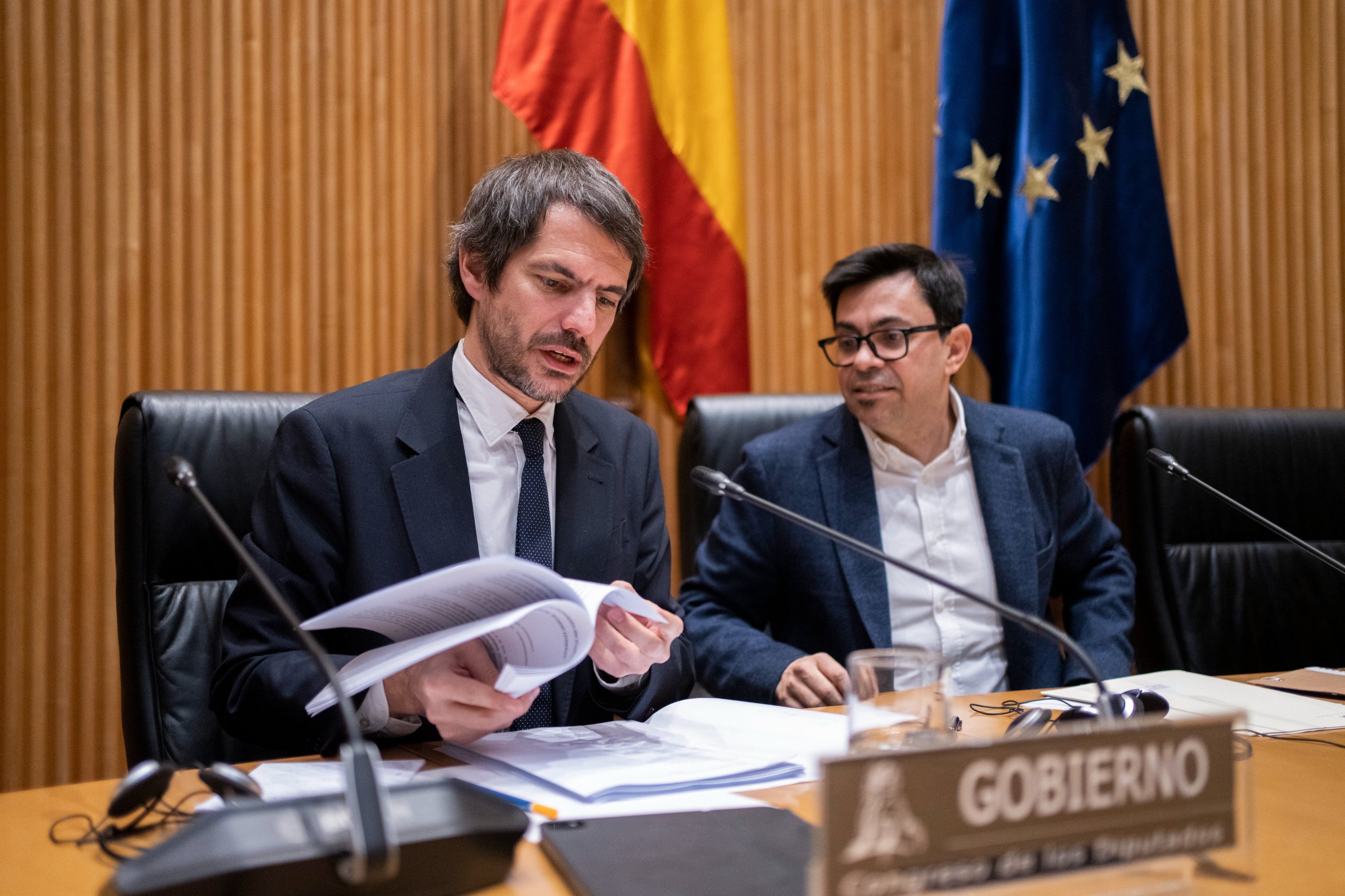 El ministro Urtasun, responsable del Ministerio de Cultura, en su comparecencia de este pasado lunes en el Congreso.