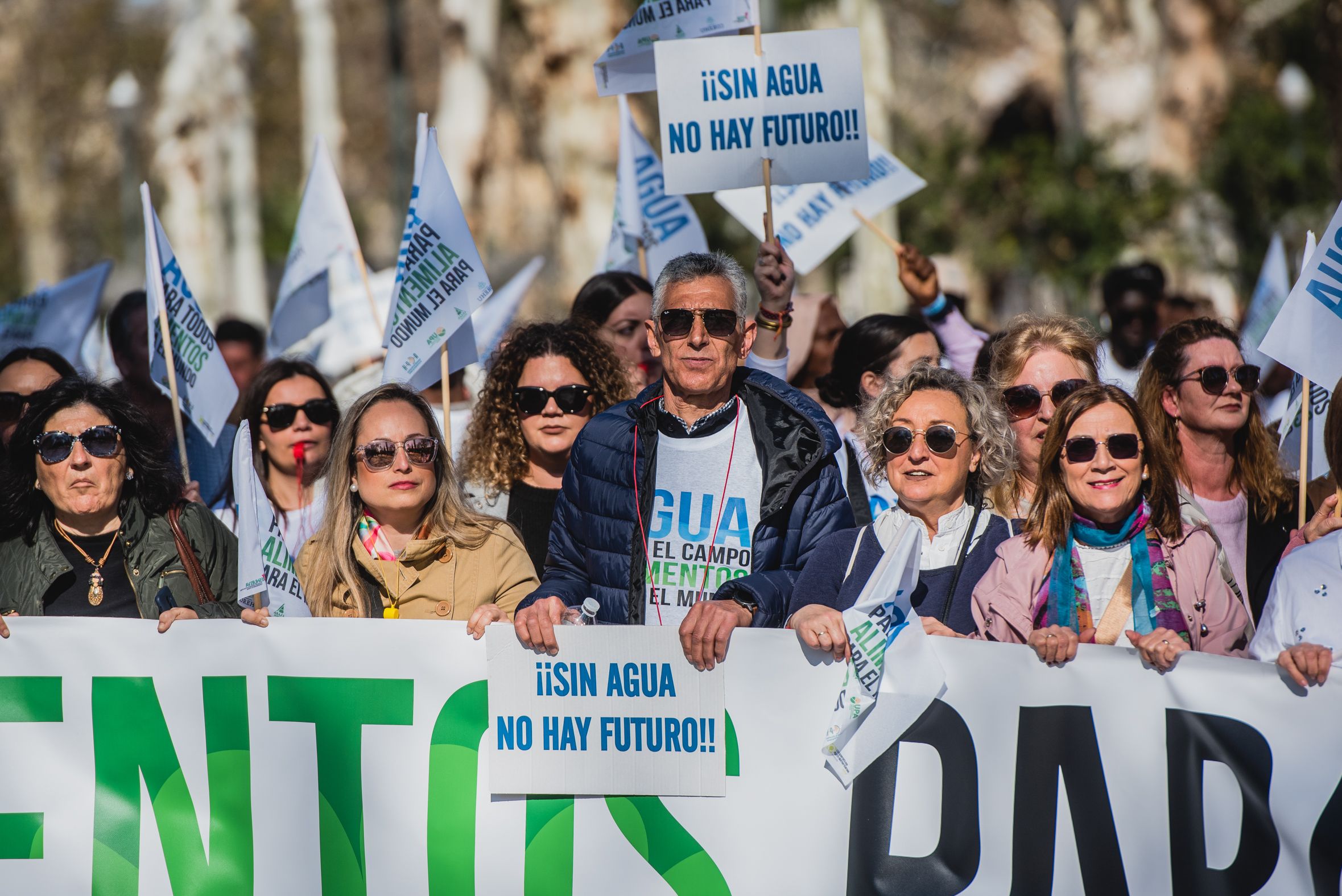 Manifestación de los agricultores de Huelva en las calles de Sevilla para pedir agua.