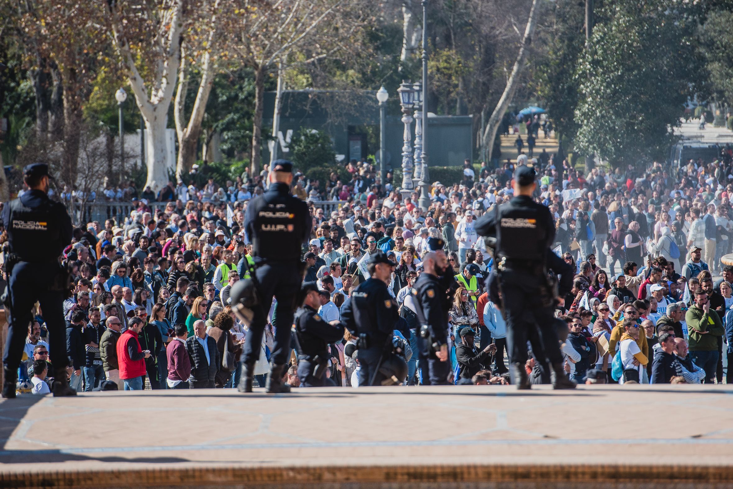 Manifestación de los agricultores de Huelva en las calles de Sevilla para pedir agua.