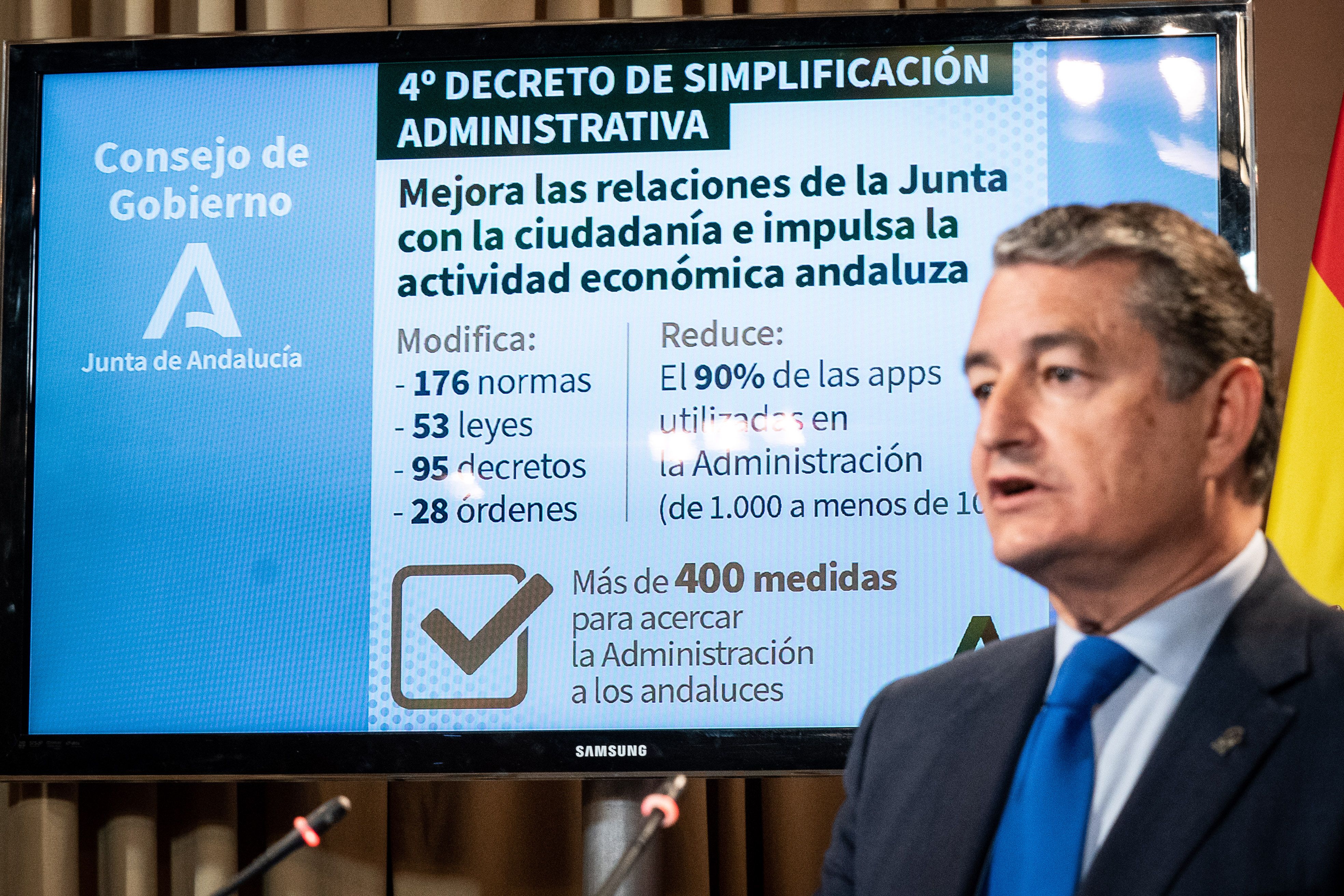 Antonio Sanz, consejero de la Presidencia, ha presentado la "revolución" burocrática de la Junta. Antonio Sanz, consejero de la Presidencia, ha presentado la "revolución" burocrática de la Junta.