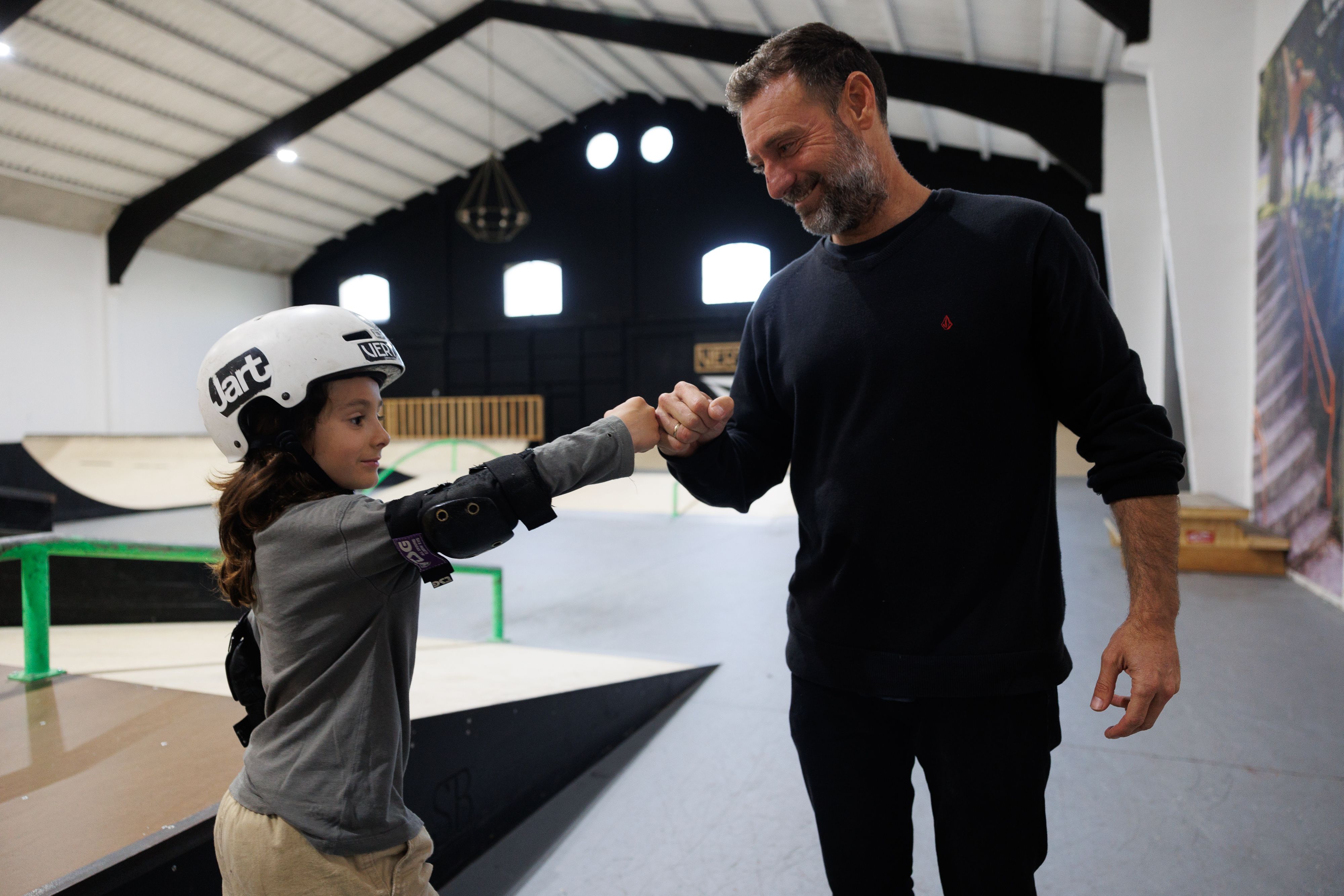 Leo junto a su padre Javier Fernández.