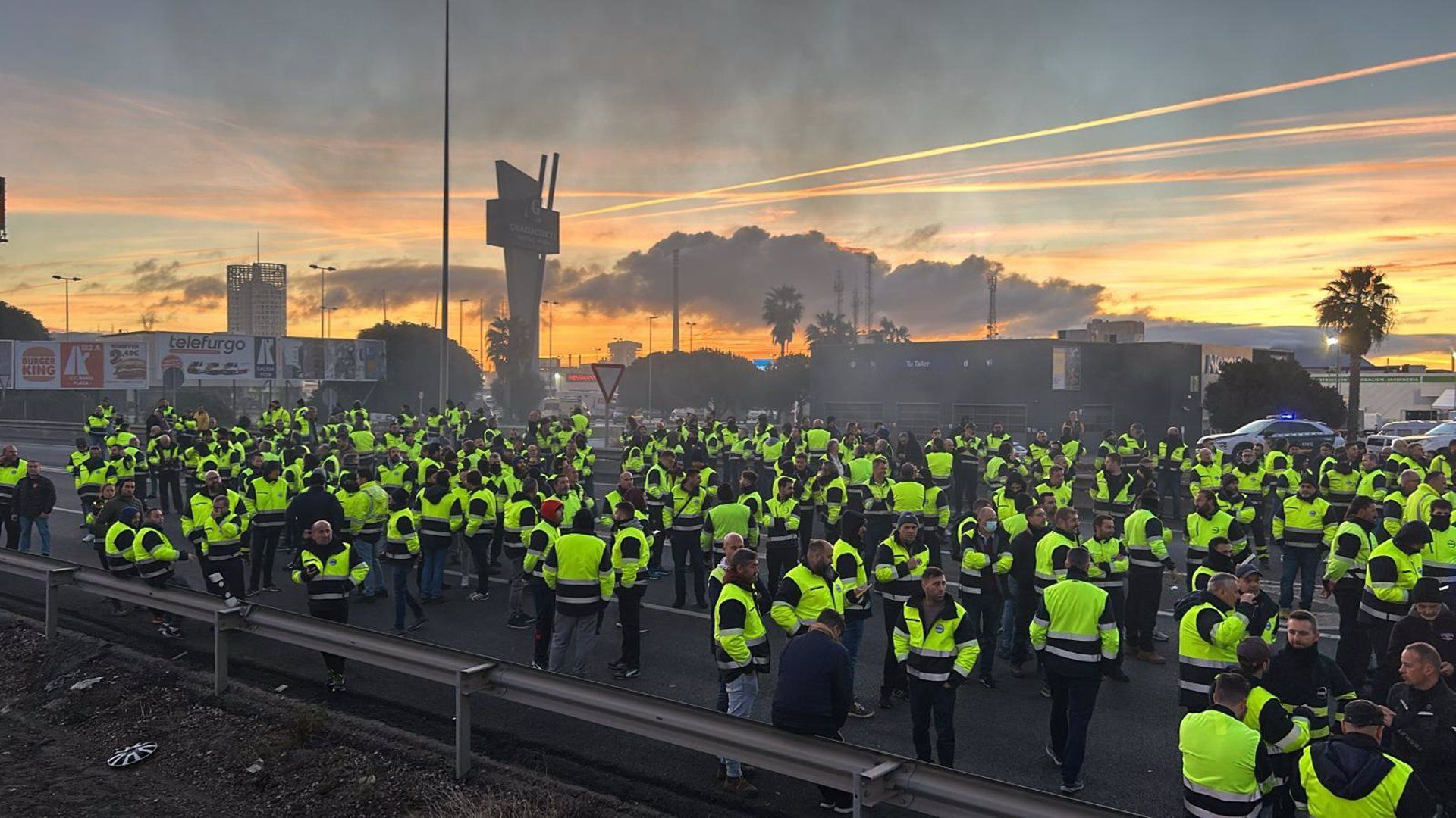 Una protesta de trabajadores de Acerinox.