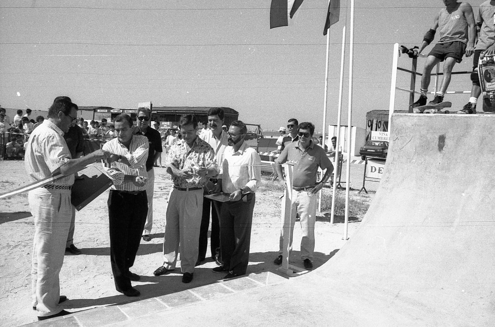 Imagen de la inauguración de la mítica rampa. 